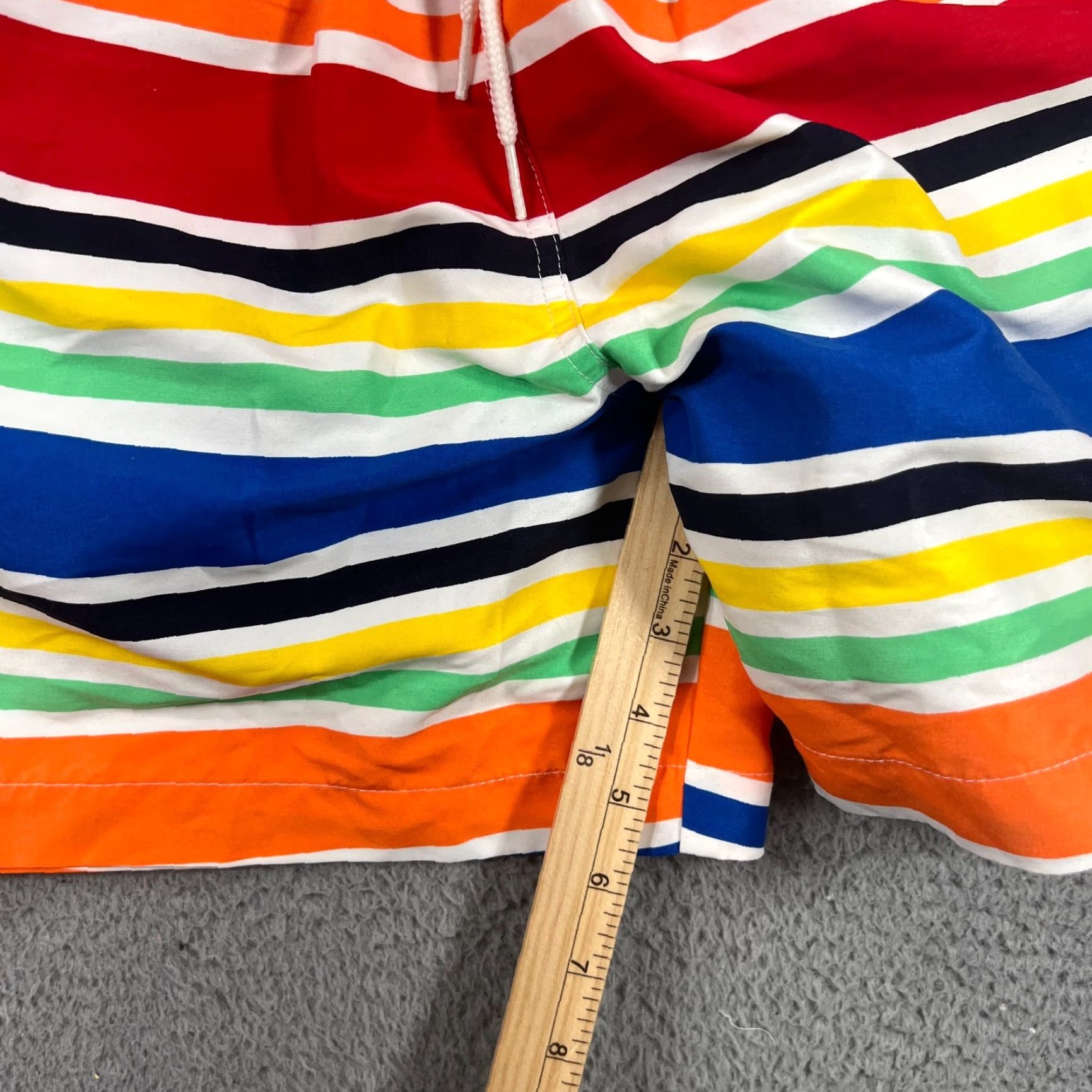 Chubbies Chubbies Brand Men Bottom Swim Trunks Lined Striped Blue White Red Yellow Colorful Pattern Size L Size US 33 - 4 Thumbnail