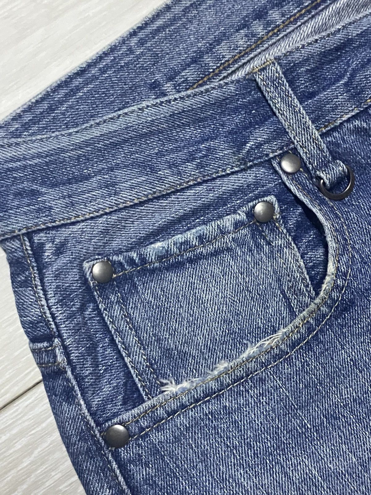 Japanese Brand Vintage Rapidly Embroidery Logo Faded Wash Taperred Leg Jean Size US 33 - 10 Thumbnail