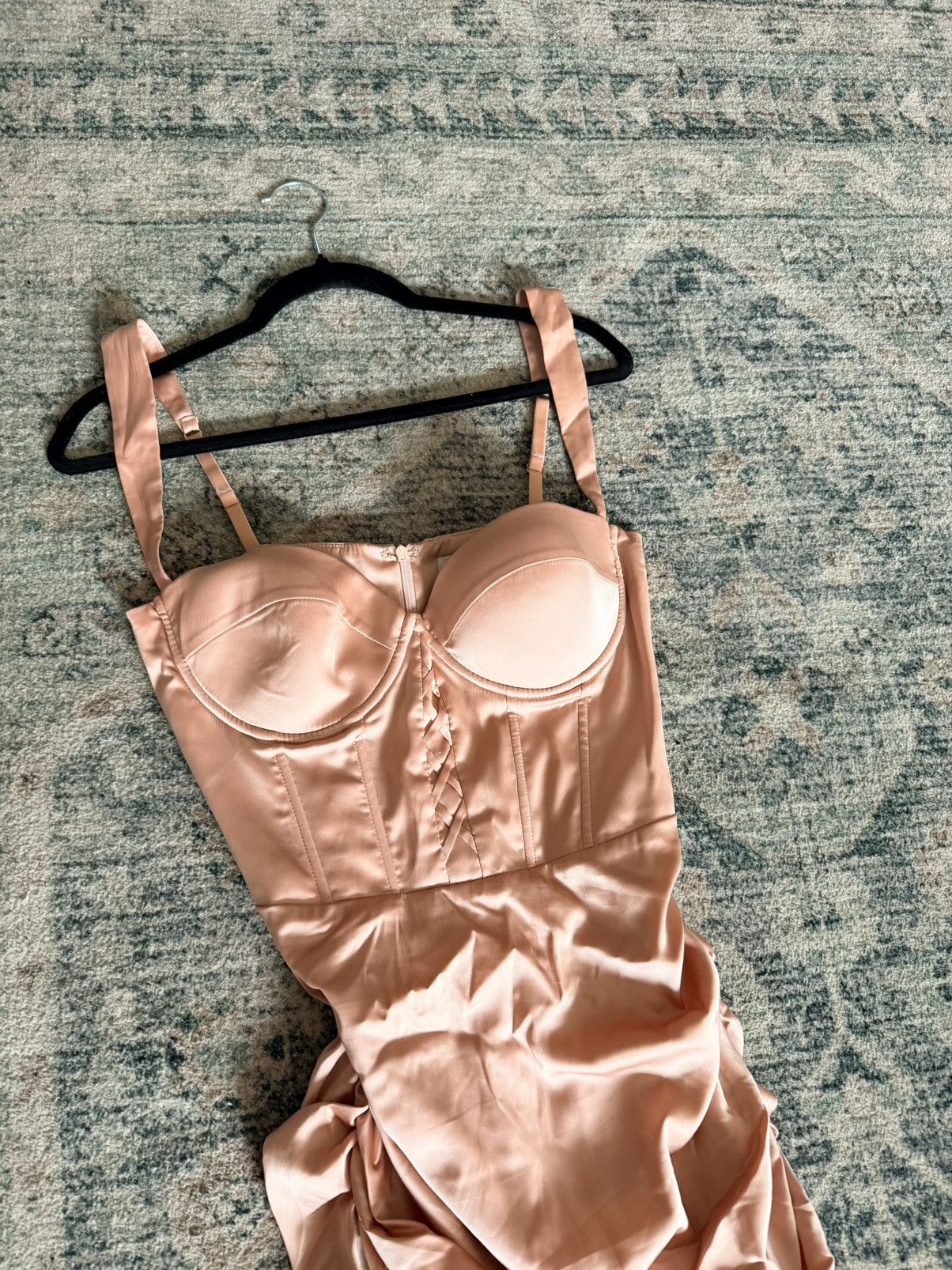 Other Oh Polly baby pink satin sweetheart corset mini dress 10 Size L / US 10 / IT 46 - 11 Thumbnail