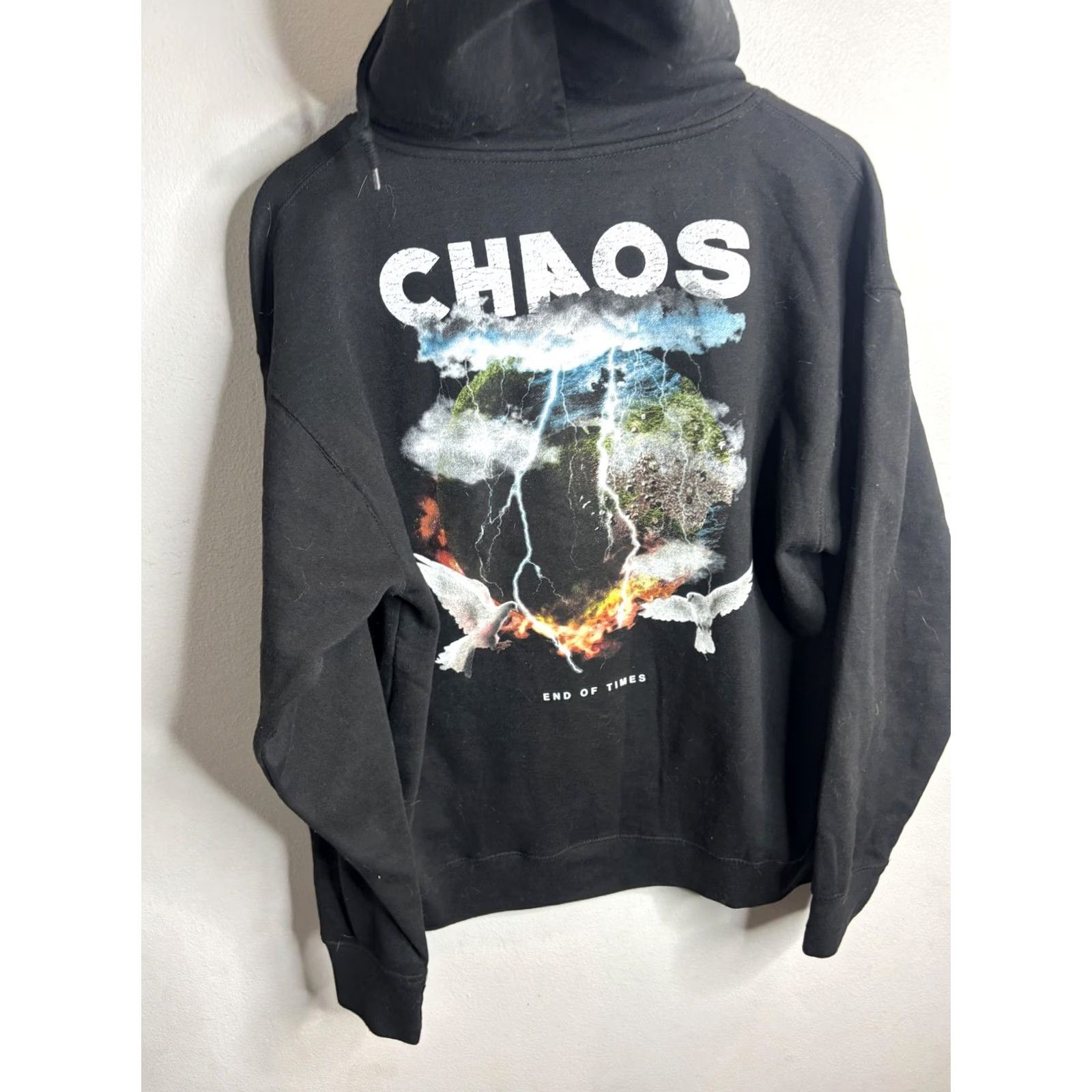 Vintage Social Collision Hoodie Mens Large Black Chaos End Times Graphic Zip Sweatshirt Size US L / EU 52-54 / 3 - 5 Thumbnail