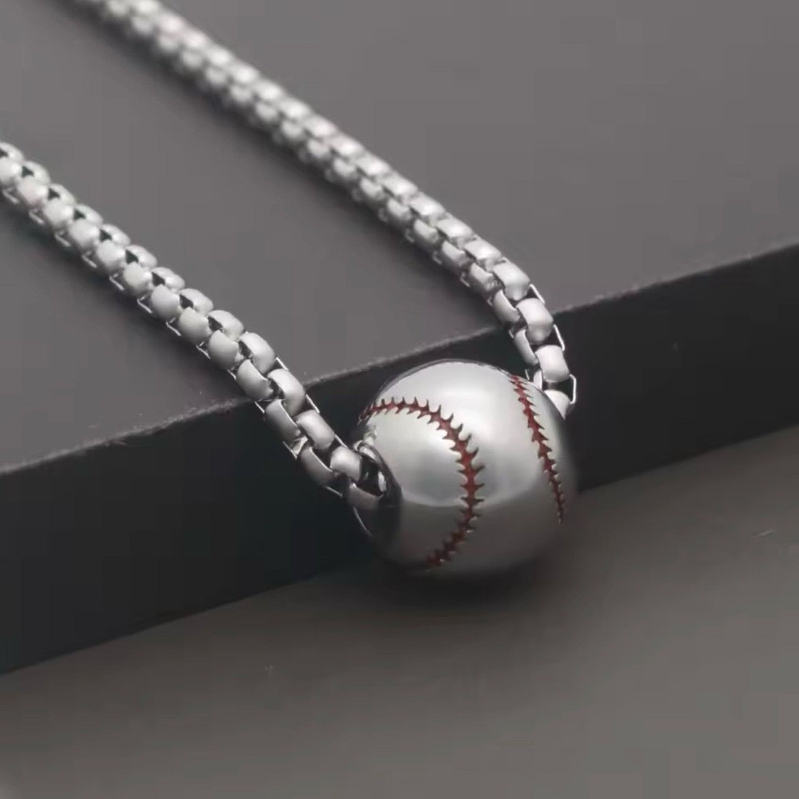 Other Stainless Steel Baseball Necklace for Men Women Gold 24” Size ONE SIZE - 4 Thumbnail