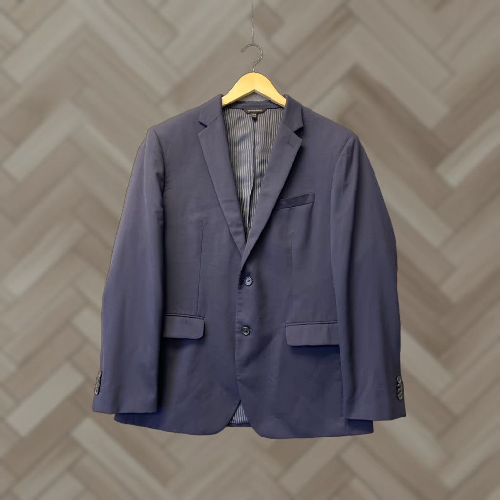 Banana Republic Banana Republic Blazer Men 42S Navy Blue Wool Slim Notch Lapel Four-Button Sleeve Inner Pockets Dry Clean Only Size 42R - 1 Thumbnail