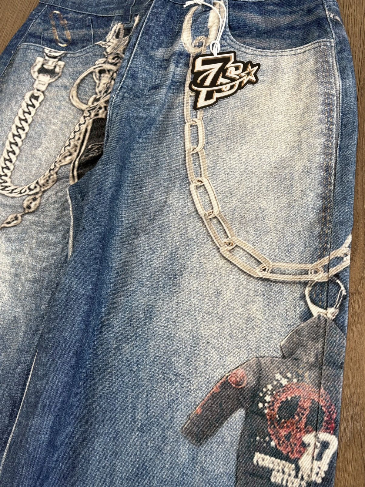 TRIPLE SEVENS Triple Sevens 2D Size 28 JeansBlueDenim Pants Baggy Wide Leg Size US 28 / EU 44 - 3 Thumbnail