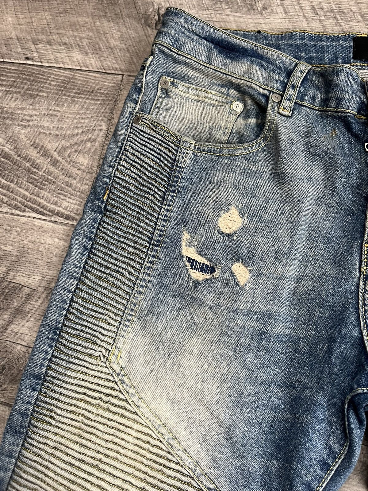 Represent Clo. Represent Biker Denim Sand Blue Pants Jeans Size US 32 / EU 48 - 6 Thumbnail