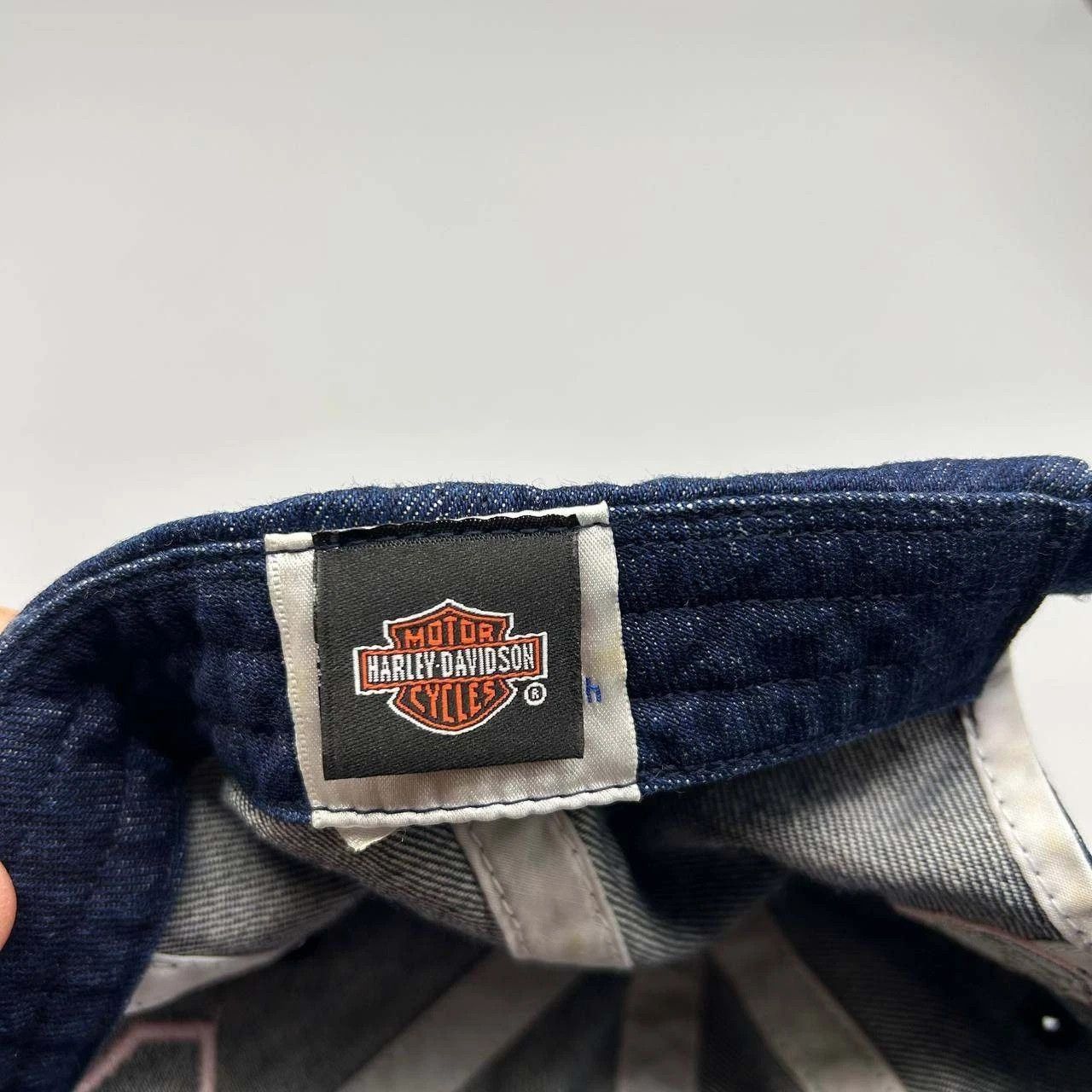 Harley Davidson Harley Davidson Motorcycles Women Denim Strap Back Cotton Size ONE SIZE - 5 Thumbnail
