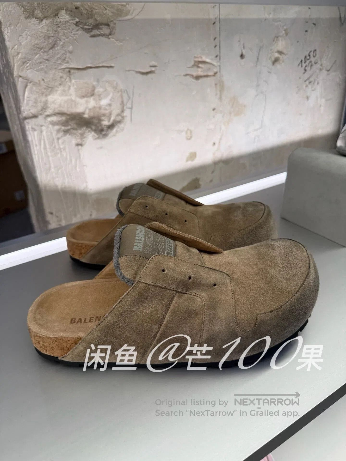 Balenciaga Balenciaga Distressed Khaki Suede Mules. Size US 7 / EU 40 - 2 Thumbnail