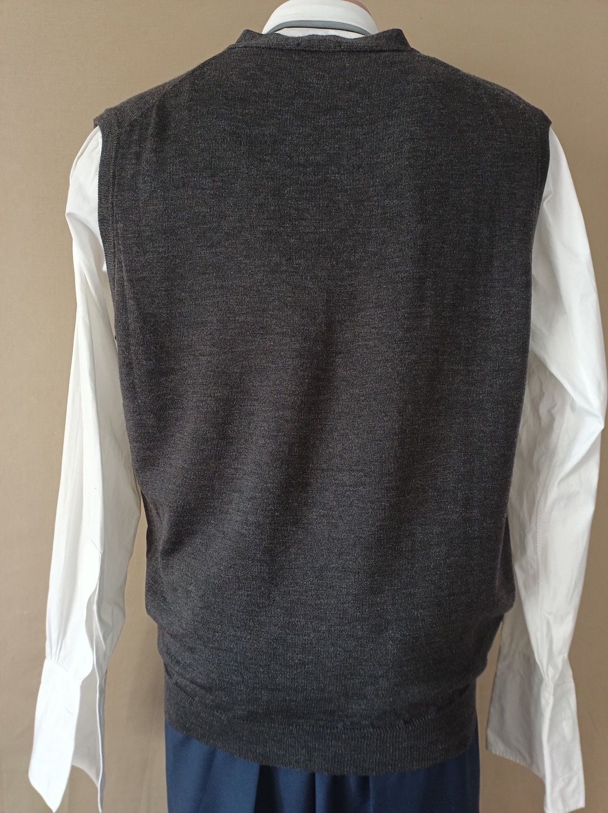 Zanieri Zanieri Lana Wool Grey Mens Knit Cardigan Vest XL Size US XL / EU 56 / 4 - 5 Thumbnail