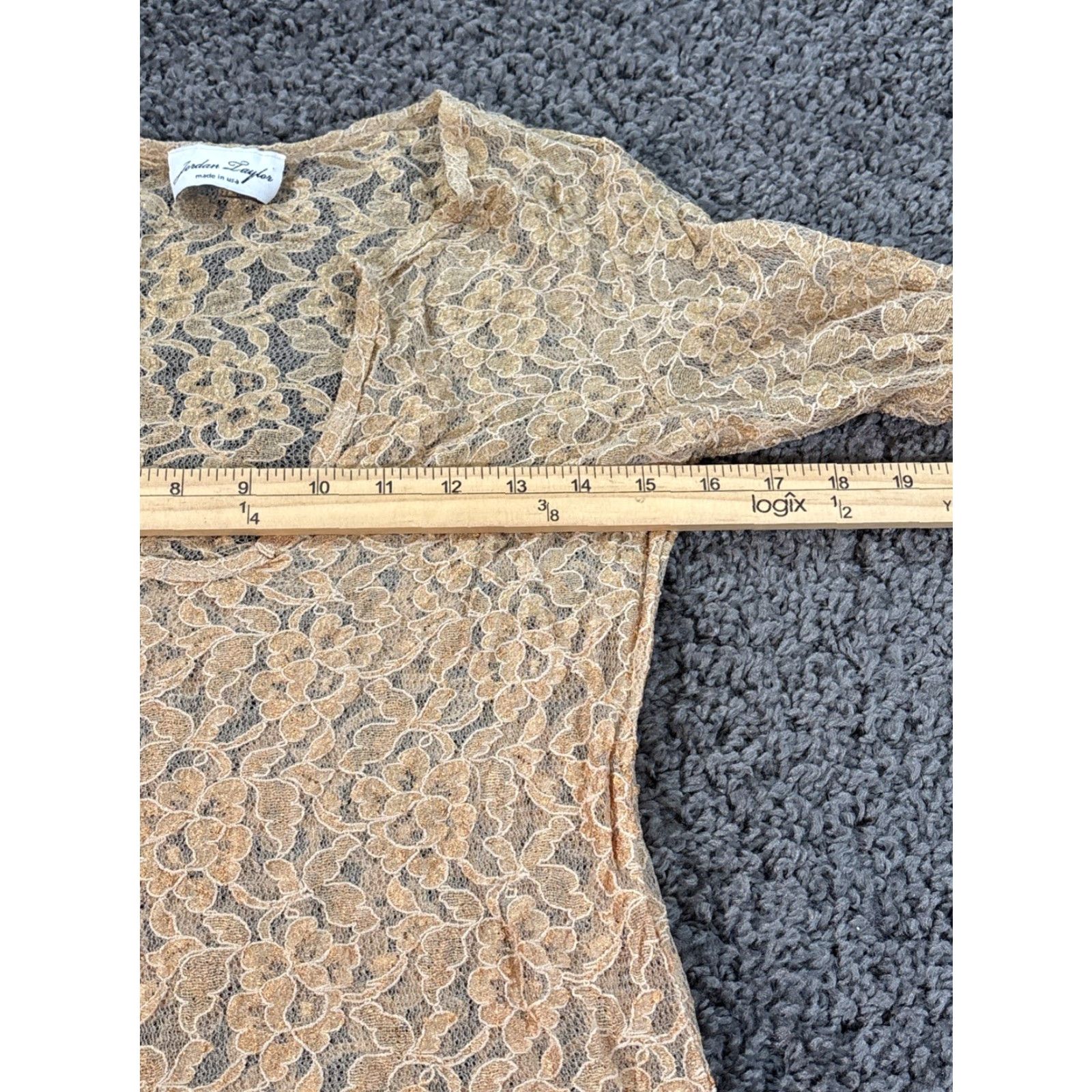 Vintage VINTAGE Jordan Taylor A-Line Dress Womens Medium Floral Lace Yellow 90s Fairy Midi V-Neck 3/4 Sleeve Size M / US 6-8 / IT 42-44 - 3 Thumbnail