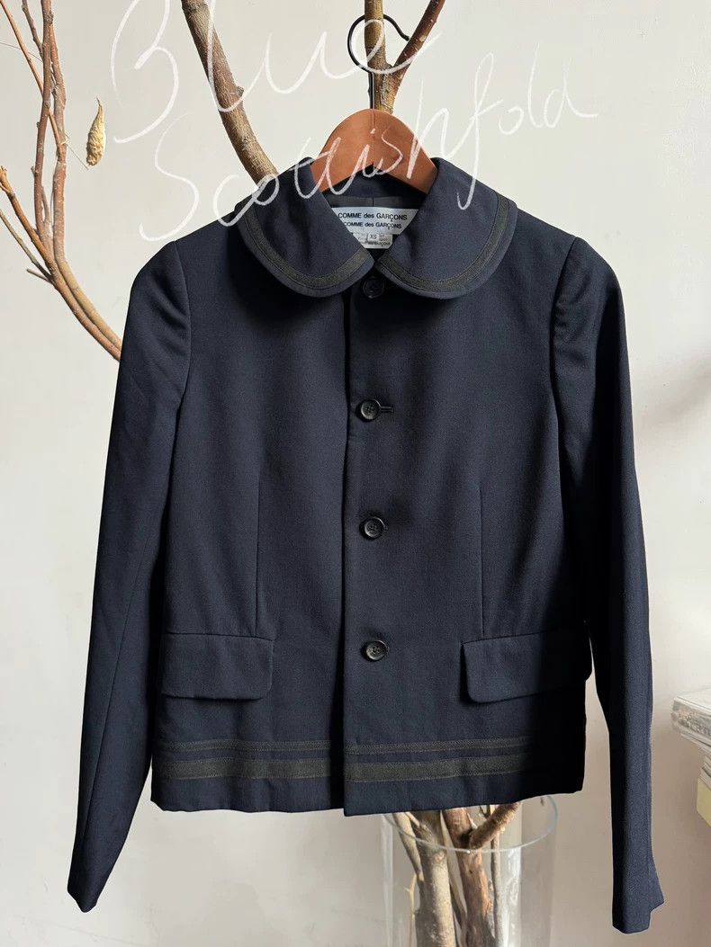 Comme des Garcons Comme Des Garcons Navy navy navy navy blue thin wool jacke Size XS / US 0-2 / IT 36-38 - 3 Thumbnail