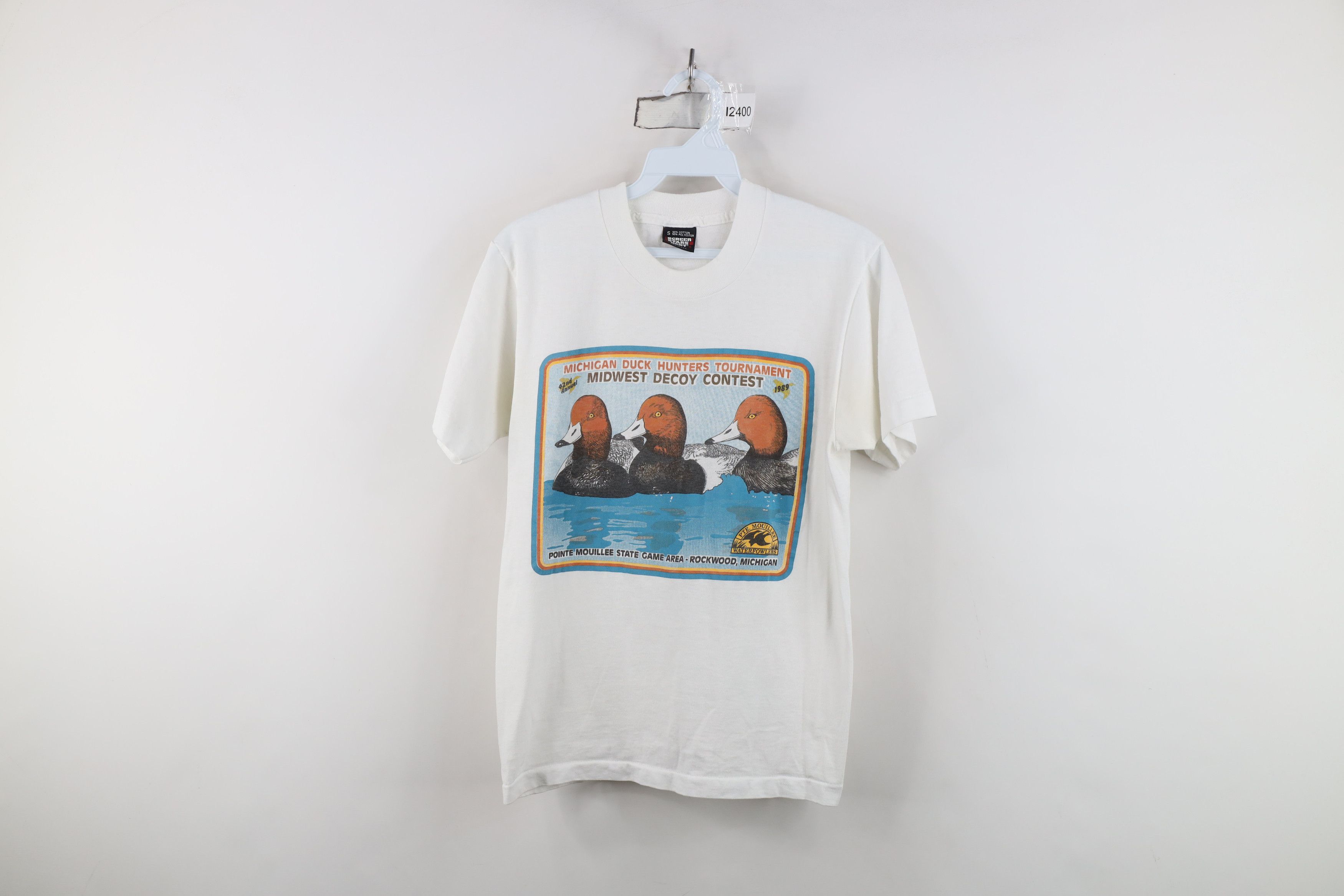 Vintage Vintage 80s 1989 Decoy Contest PTE Mouillee T-Shirt USA Size US S / EU 44-46 / 1 - 1 Thumbnail