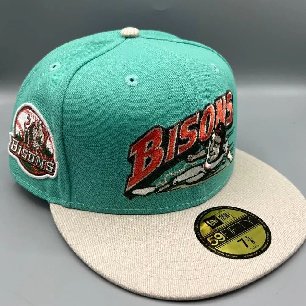 New Era Buffalo Bisons Hat Men 7 5/8 59Fifty New Era MiLB Fitted Cap Size ONE SIZE - 1 Thumbnail