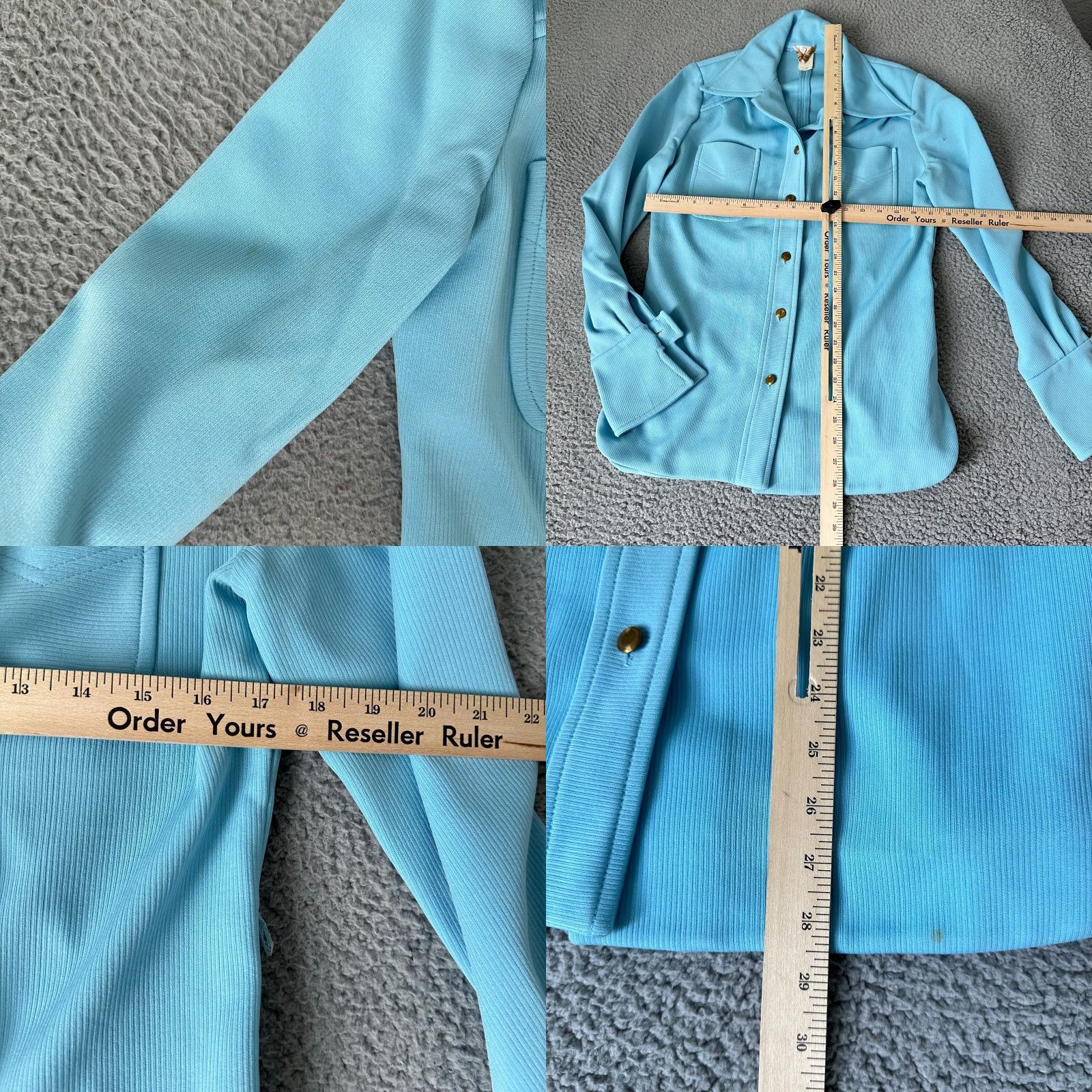 Vintage VINTAGE Joe Frank Jacket Womens 14 Blue Leisure Big Collar 70s Disco Ladies Shirt Size XL / US 12-14 / IT 48-50 - 9 Thumbnail