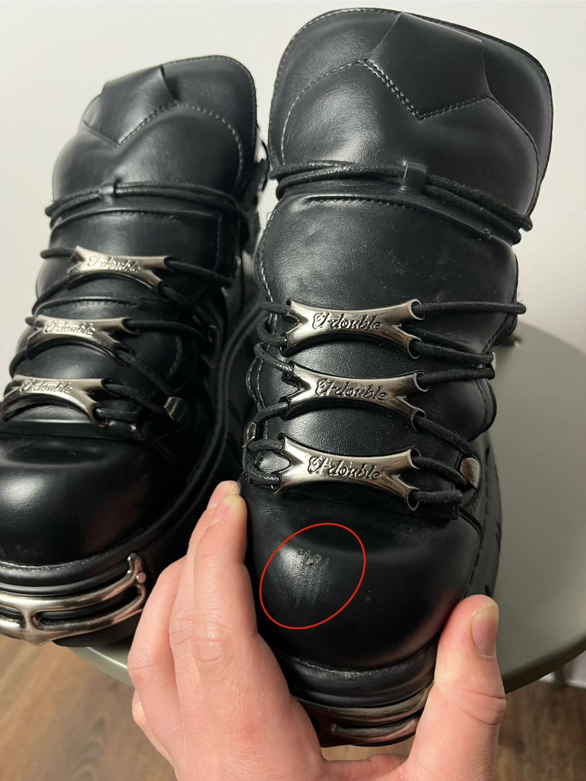Japanese Brand Black Punk Platform Shoes Boots with Chains Buckles Y2K Vibe Size US 9 / EU 42 - 11 Thumbnail