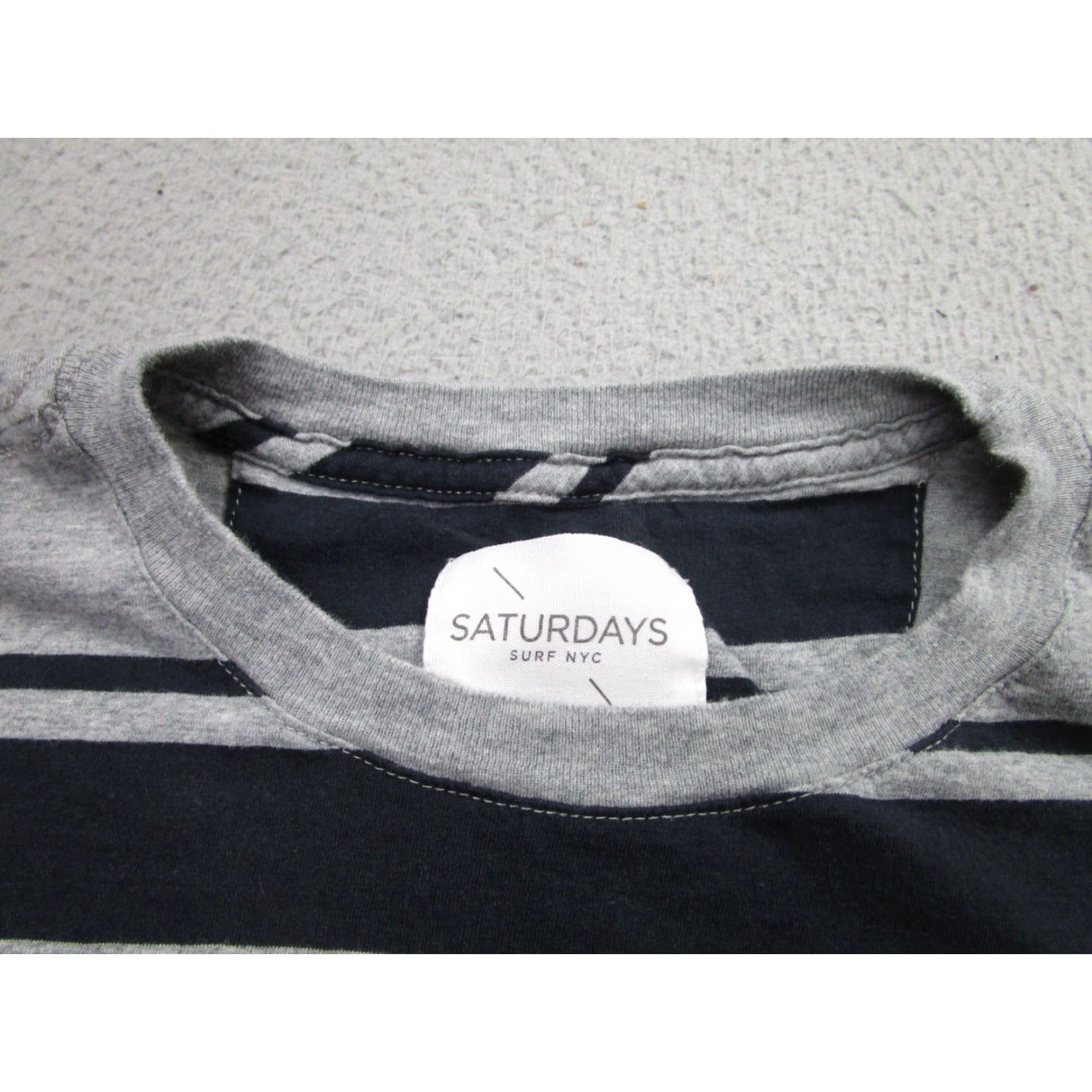 Saturdays NYC Saturdays NYC Shirt Slim Fit Mens Medium Gray Striped Pocket Tee 80s USA Size US M / EU 48-50 / 2 - 4 Thumbnail