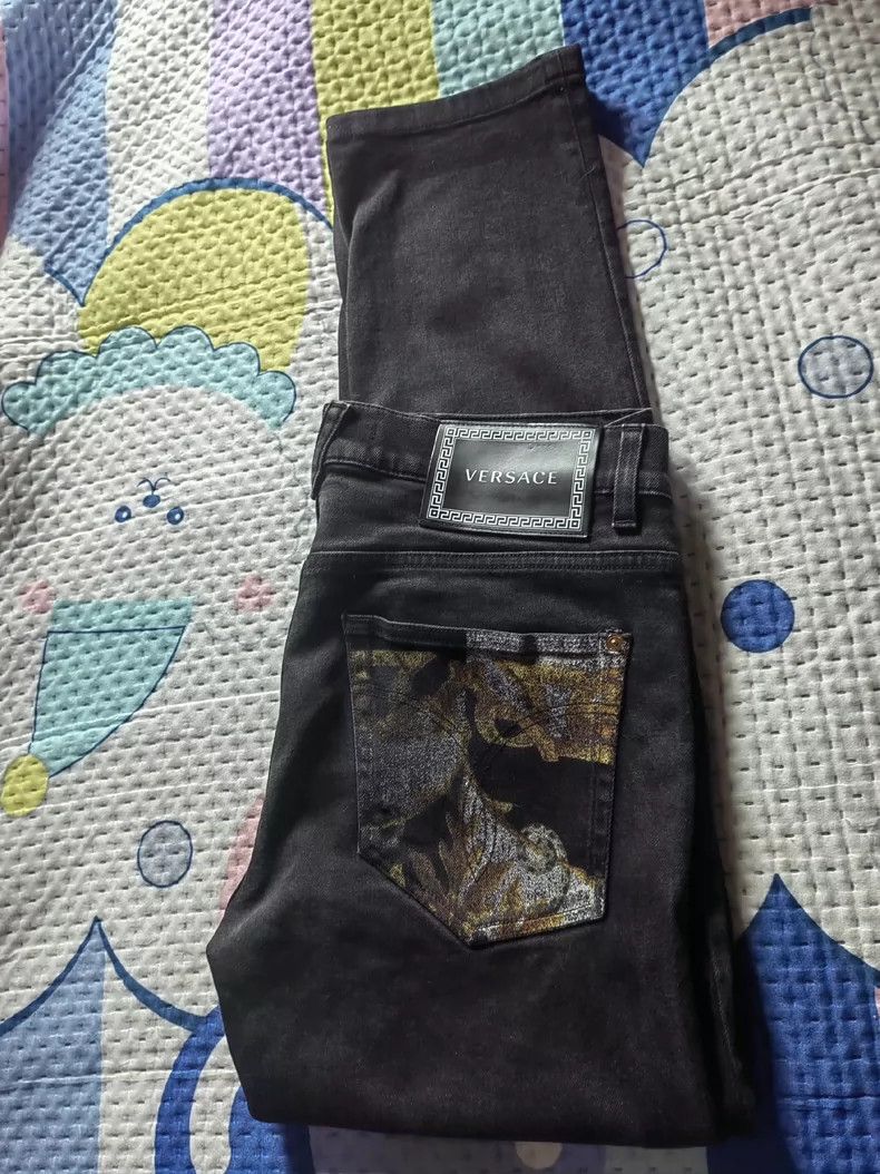 Versace Versace Black straight-leg pants Size US 44 / EU 60 - 1 Thumbnail