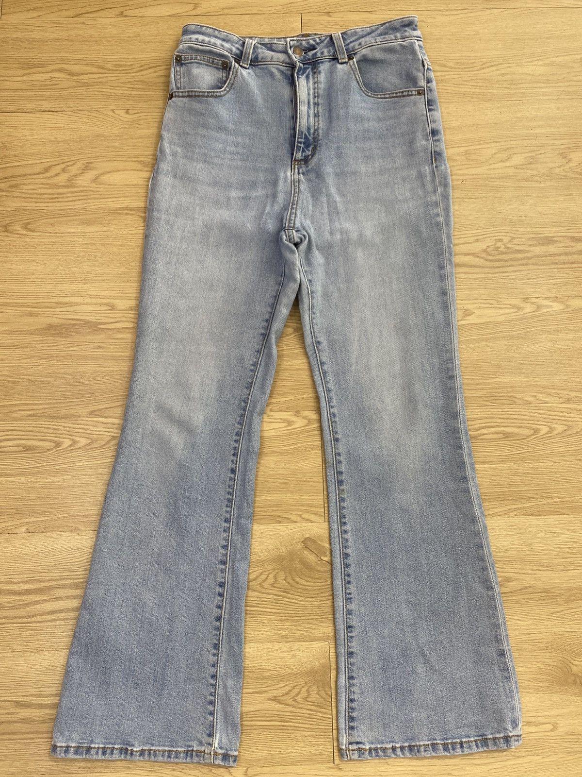 GU Japanese Brand Blue Faded Style Flare Jeans