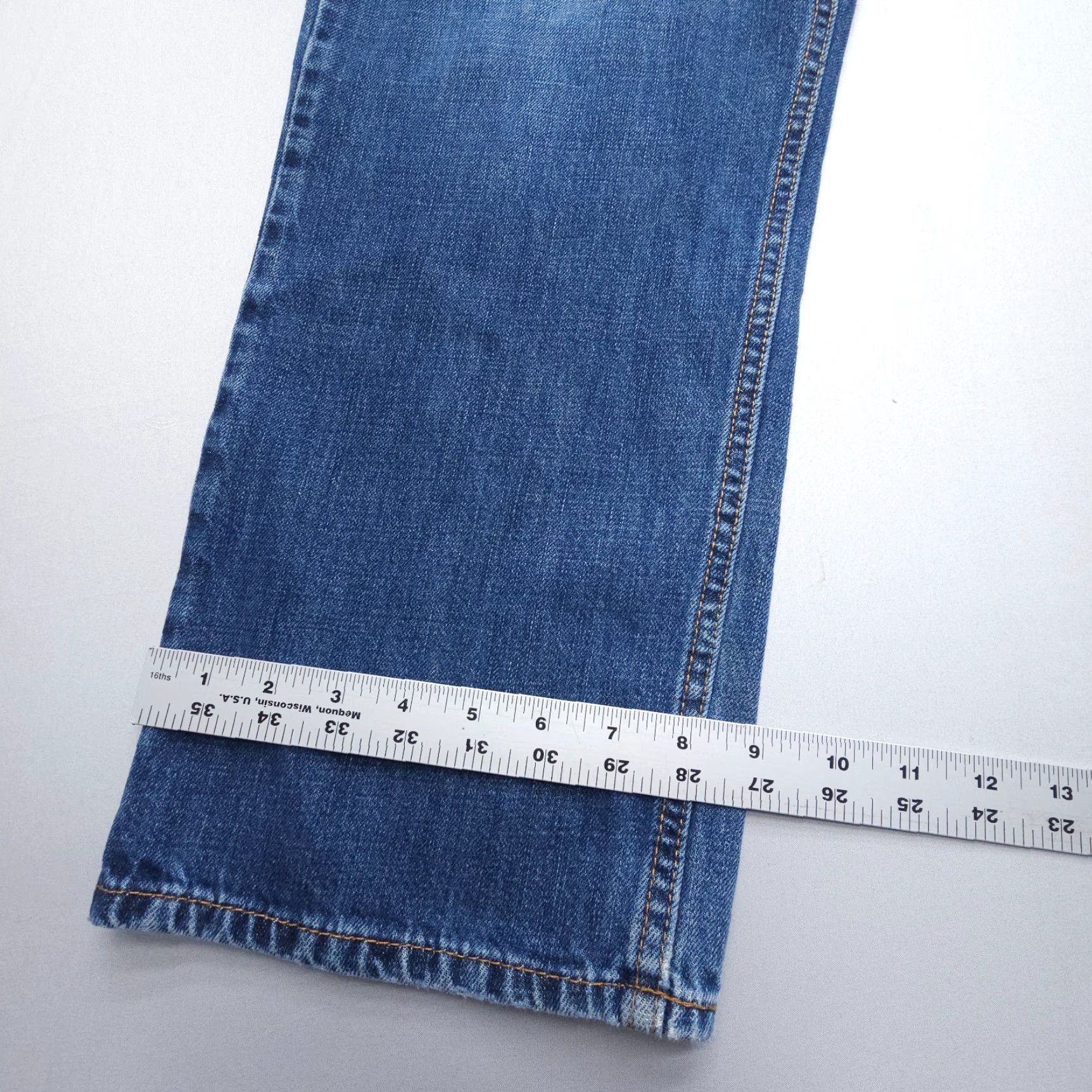 Tommy Hilfiger Tommy Hilfiger Jeans Mens 38 x 30 Blue Relaxed 100% Cotton Denim Straight 5-Pocket Logo Vintage: No Y2K 90s American Mens Jeans Size US 38 / EU 54 - 5 Thumbnail