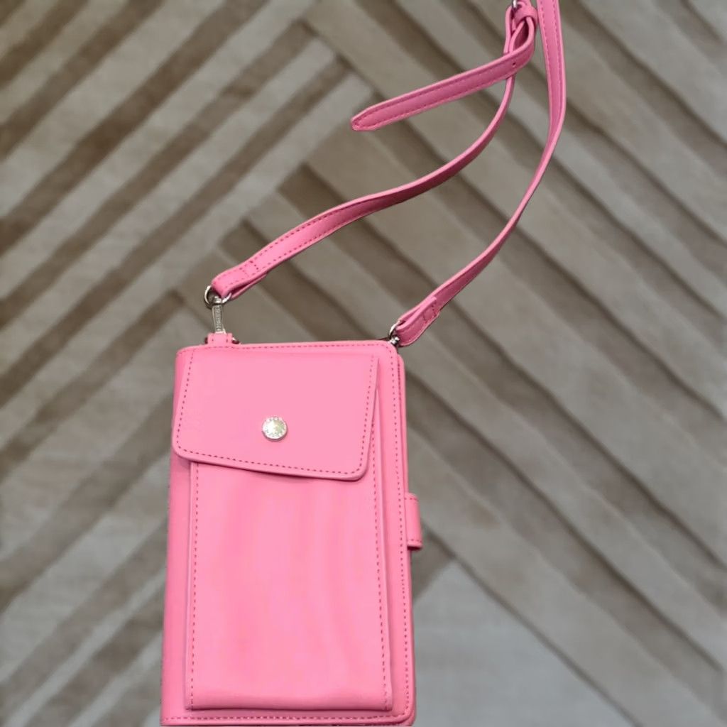 Steve Madden Steve Madden Crossbody Bag Pink Adjustable Wallet Purse Faux Leather Size ONE SIZE - 1 Thumbnail