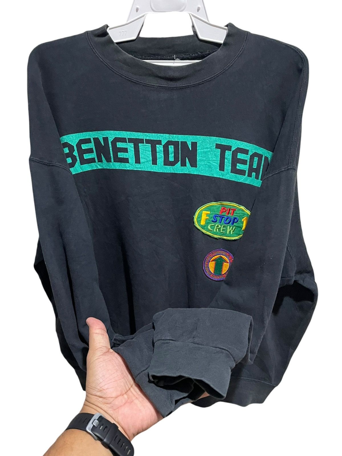 Benetton VTG Early 90s Benetton F1 Racing Solarized Jumper Sweater Size US L / EU 52-54 / 3 - 5 Thumbnail