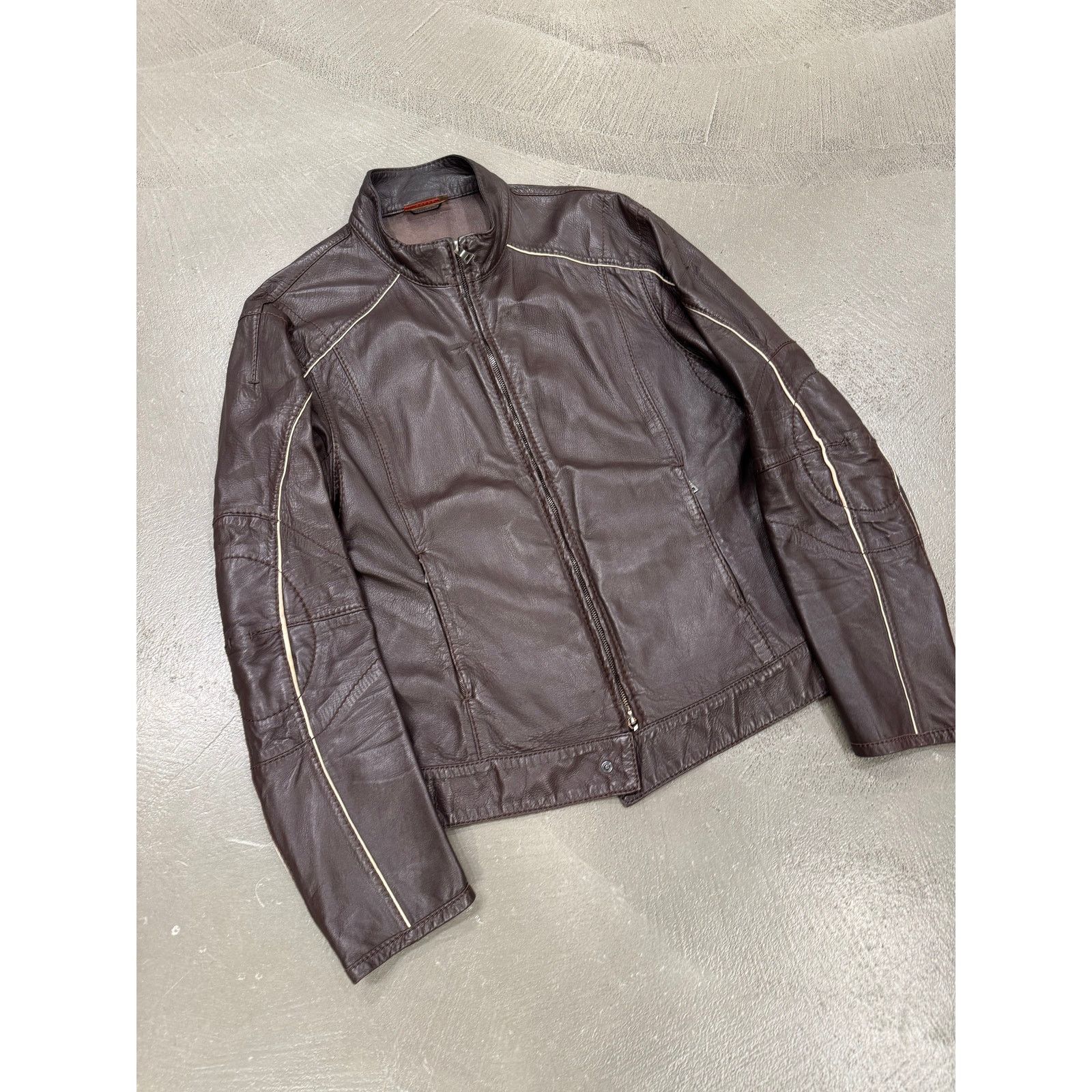 Prada 2000S Prada biker leather jacket Size US M / EU 48-50 / 2 - 2 Thumbnail