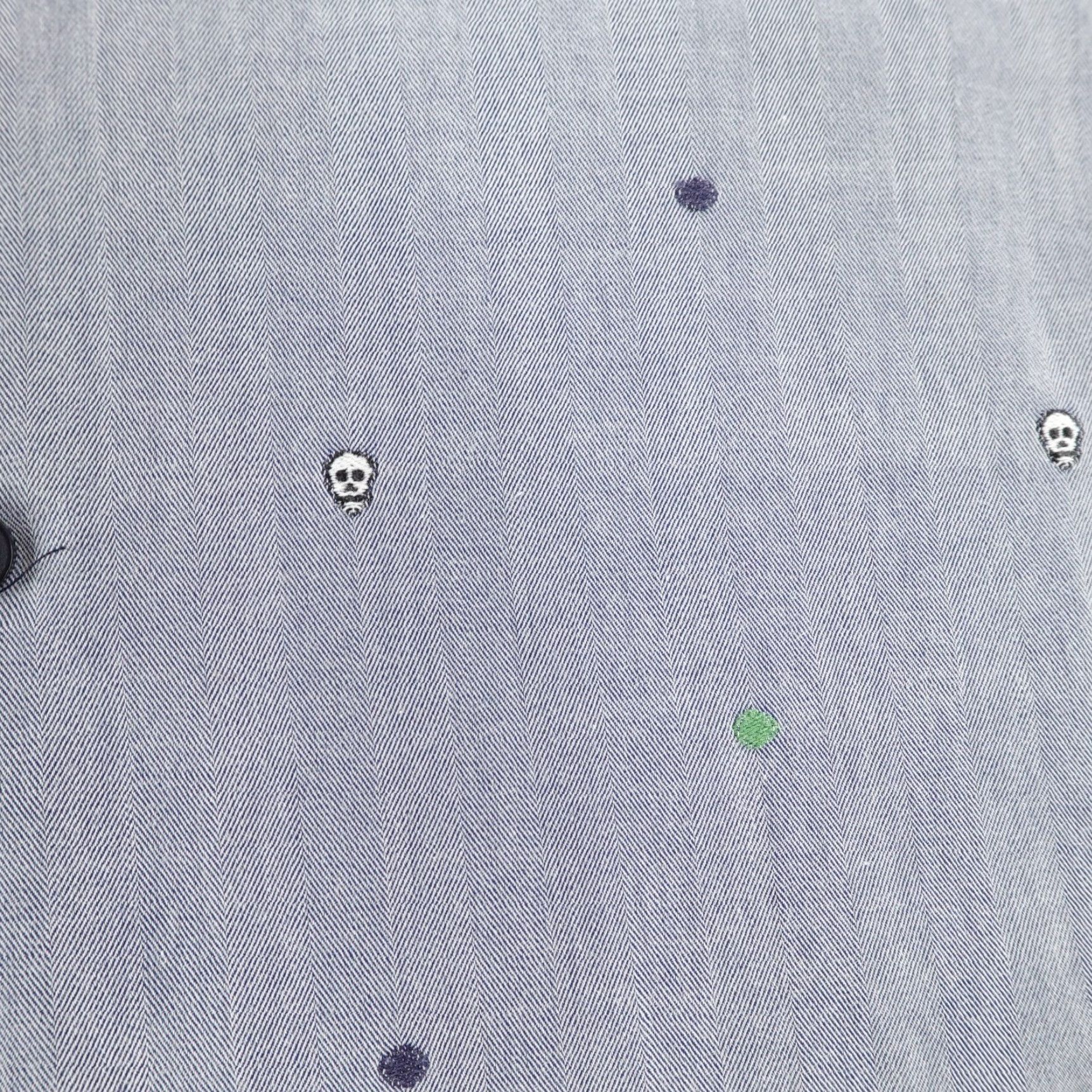 Luchiano Visconti VINTAGE Luchiano Visconti Shirt Men XL Blue Skull Polka Dot Button-Up Long Sleeve Casual Business Party Size US XL / EU 56 / 4 - 3 Thumbnail