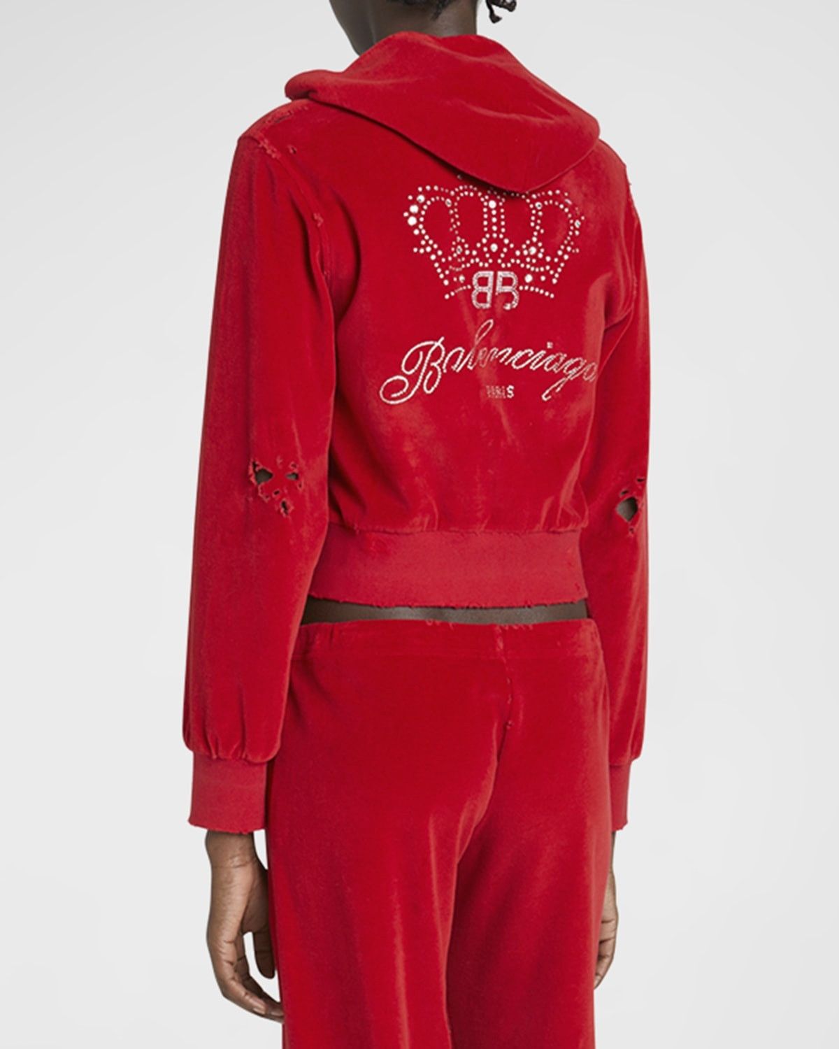 Balenciaga o1bcso1str0525 BB Motel Zip Up Hoodie Fitted in Red Size XL / US 12-14 / IT 48-50 - 3 Thumbnail
