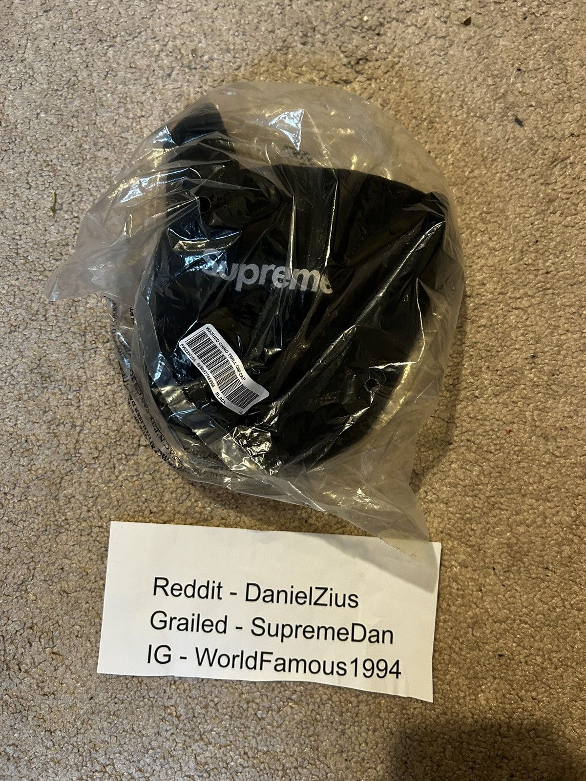 Supreme Supreme Washed Chino Twill Camp Cap 'Black' Size ONE SIZE - 3 Thumbnail