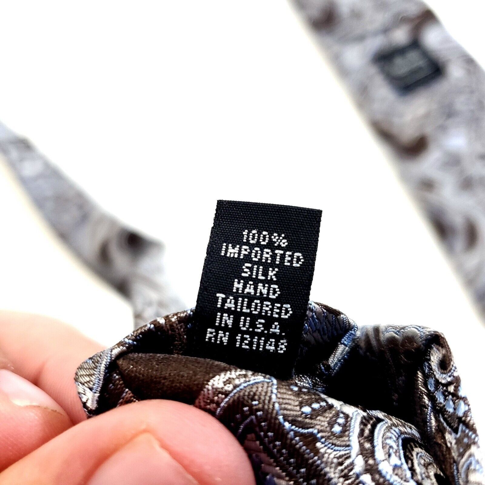 Ike Behar Ike Behar New York Brown Blue Paisley Woven Silk Tie Tailore Size ONE SIZE - 4 Thumbnail