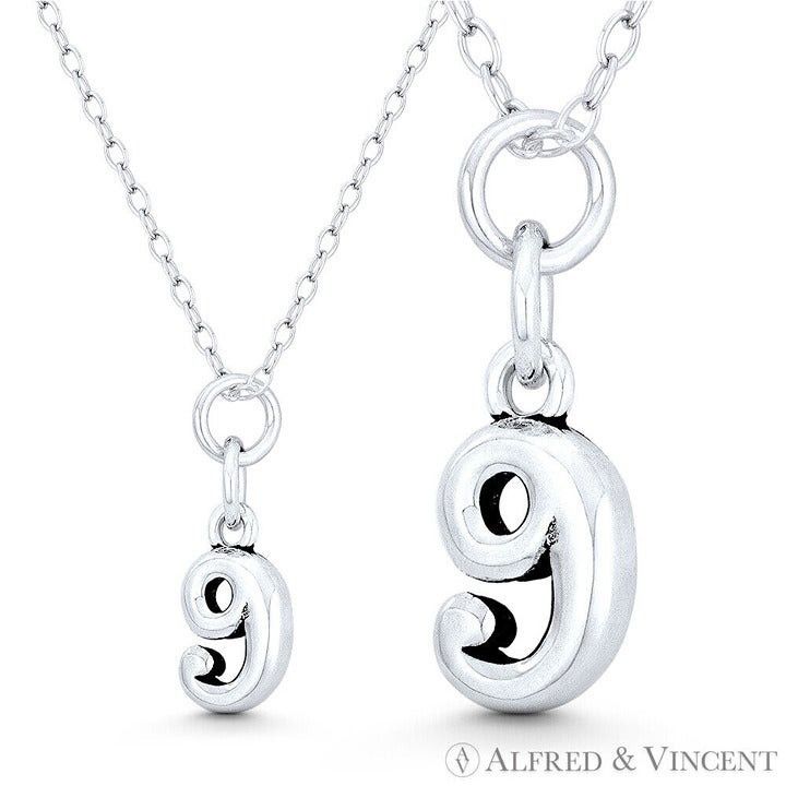 Other Number "9" Numerical Charm Pendant in .925 Sterling Silver Size ONE SIZE - 1 Preview