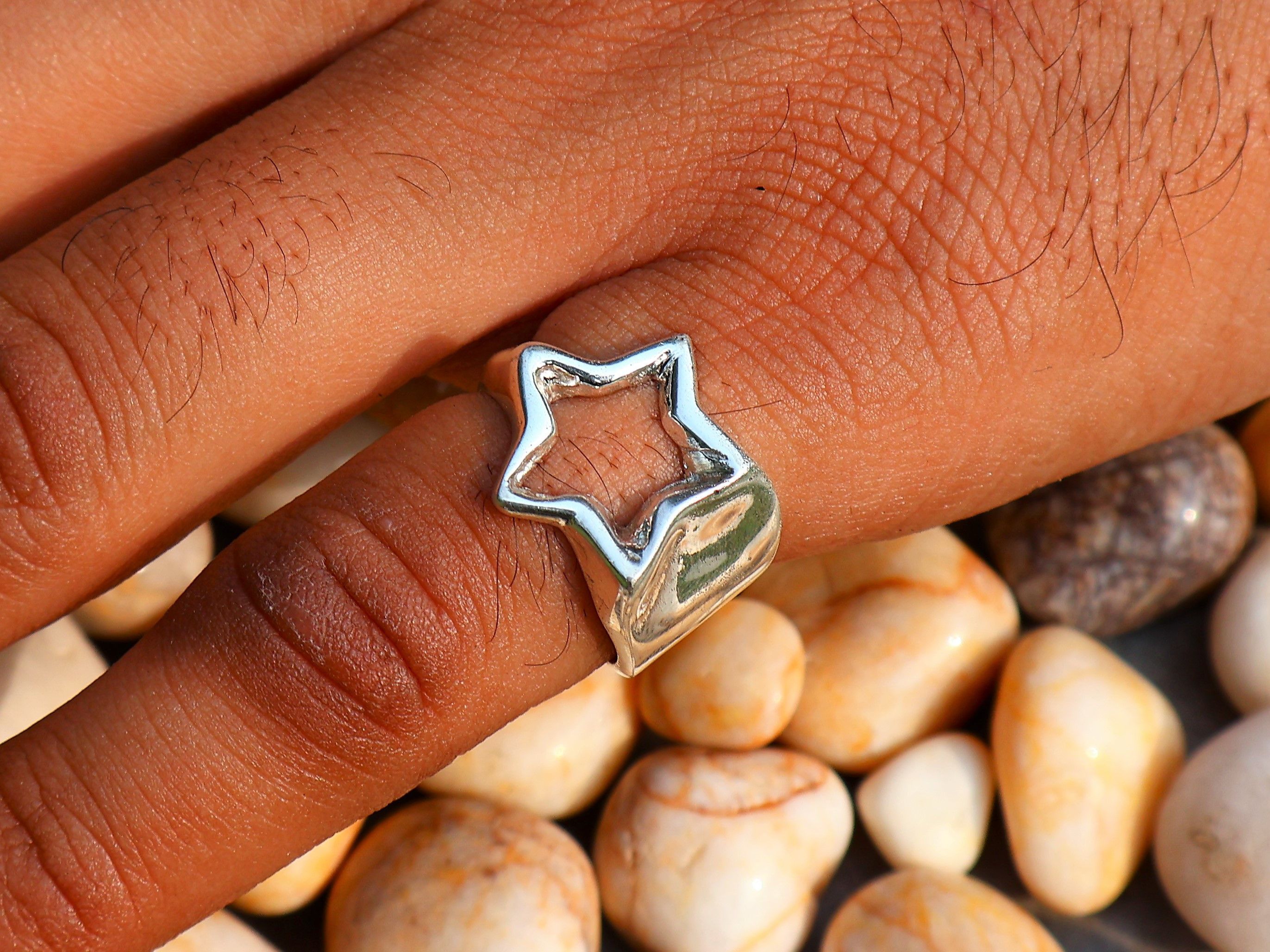 Handmade Star Ring, Statement Chunky Ring, Handmade Sterling Silver, Size ONE SIZE - 7 Thumbnail