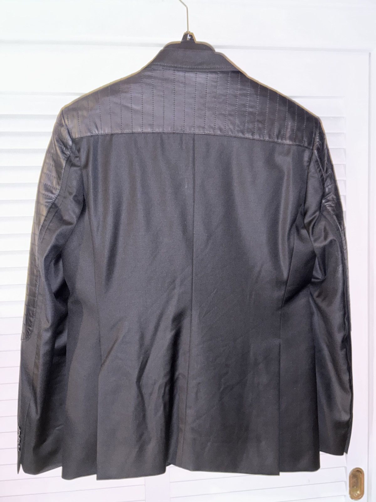 Pierre Balmain Pierre balmain 100% wool leather shoulder sleeve blazer Size 48R - 2 Thumbnail