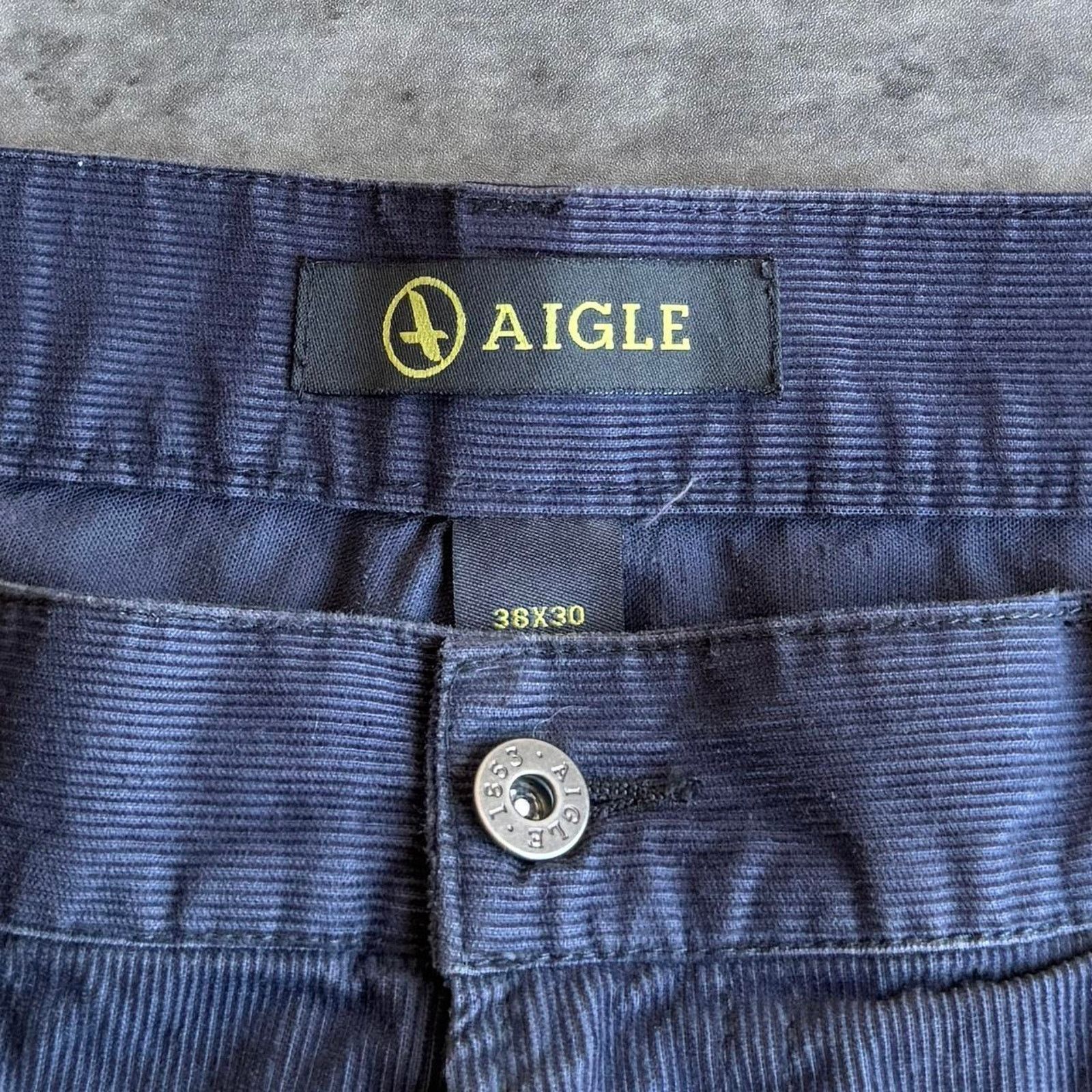 Aigle Vintage Y2K Aigle Tonal Blue Corduroy Casual Dress Pants Size US 37 - 3 Thumbnail