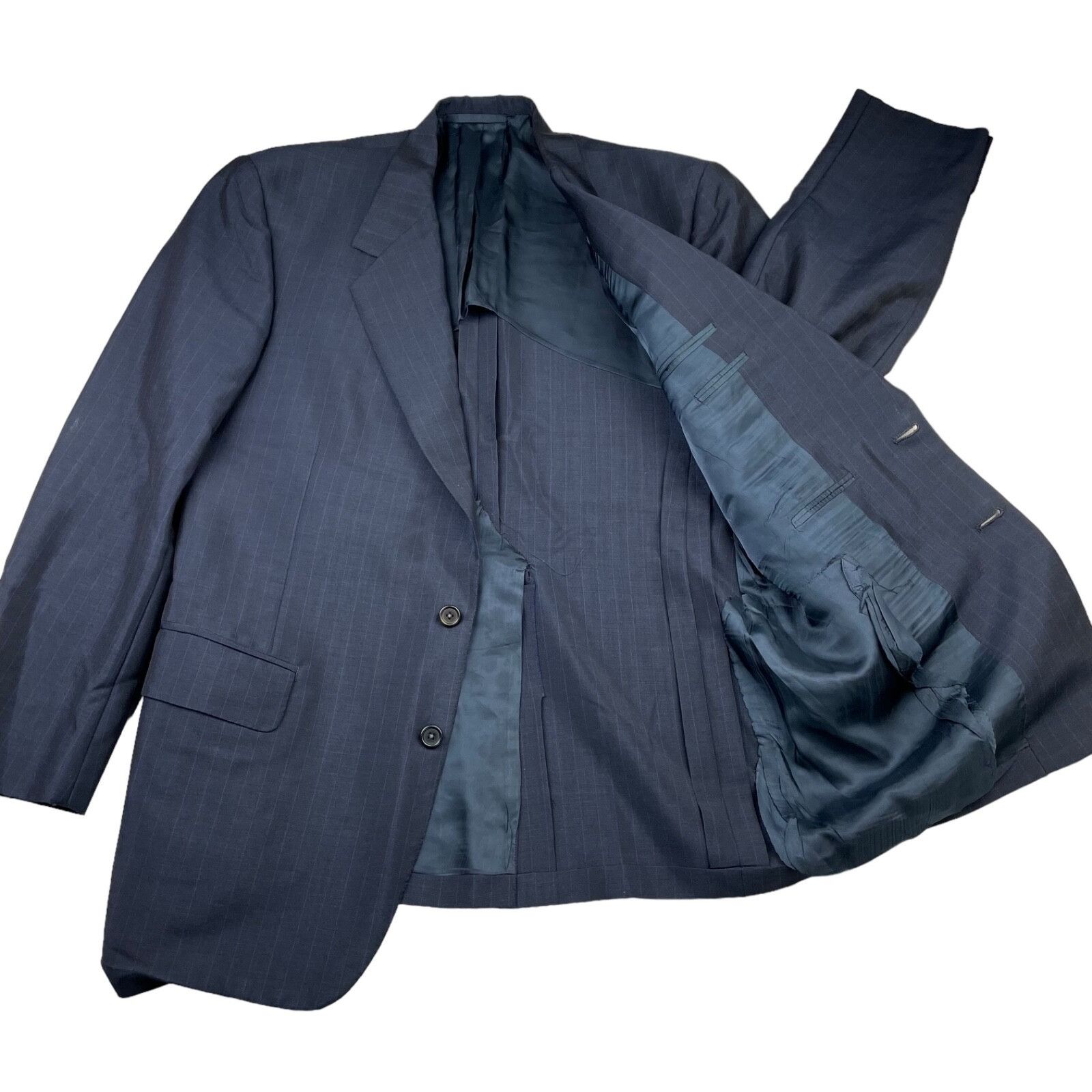 Oxxford Clothes VTG Oxxford Clothes Men's Manhattan Lightweight Suit Blue St Size 44R - 3 Thumbnail