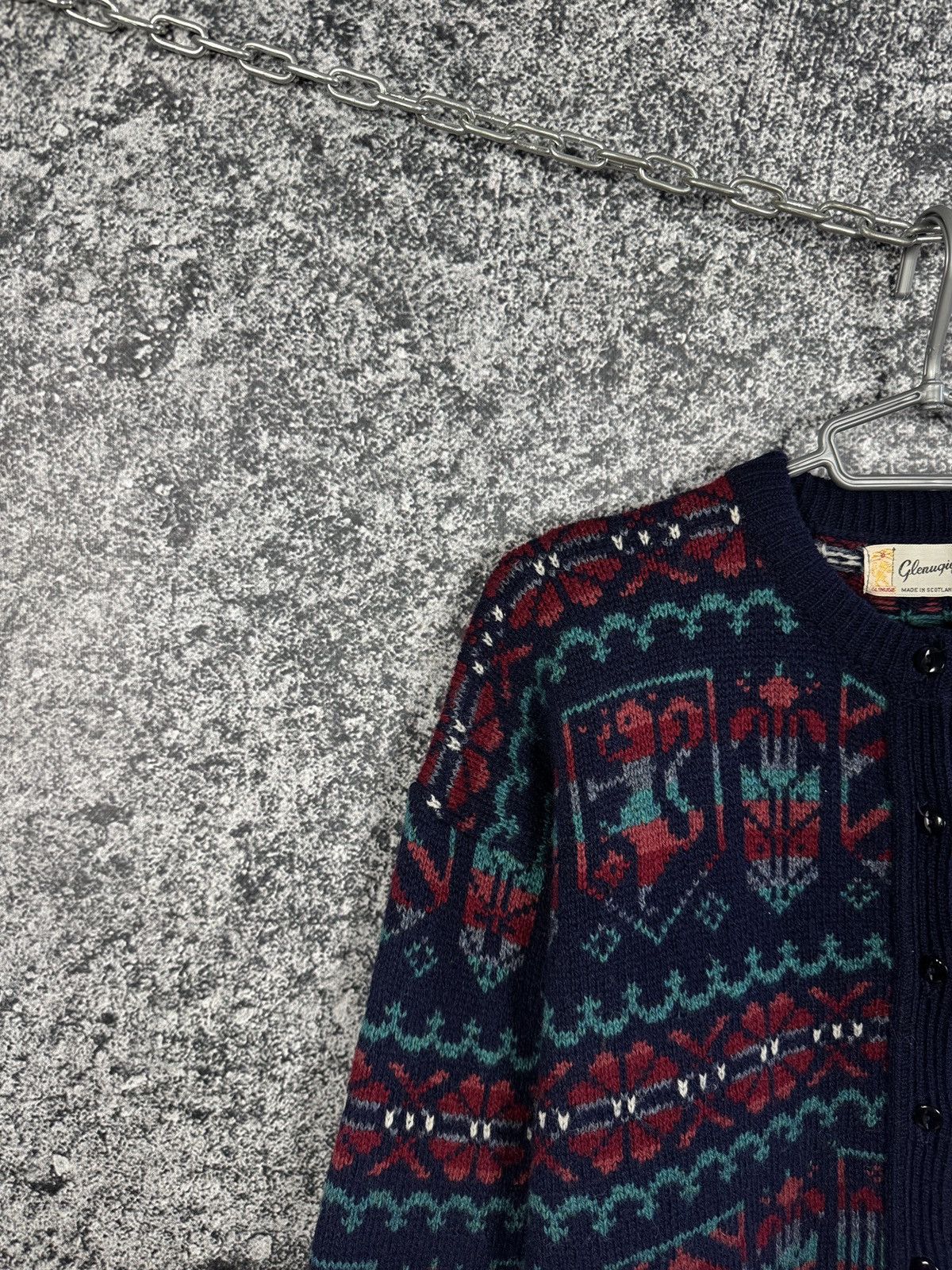 Vintage Glenugie Wool Sweater Cardigan Fair Isle Nordic Size 44 Size M / US 6-8 / IT 42-44 - 3 Thumbnail