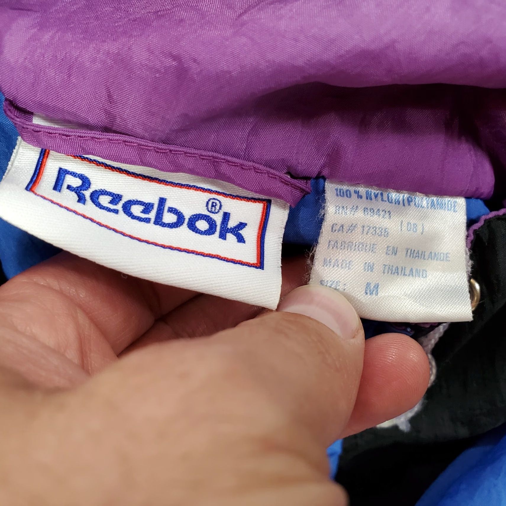 Reebok VINTAGE Reebok Jacket Mens Medium Black Blue Windbreaker Pullover 90s Y2K Coat Size US M / EU 48-50 / 2 - 8 Thumbnail