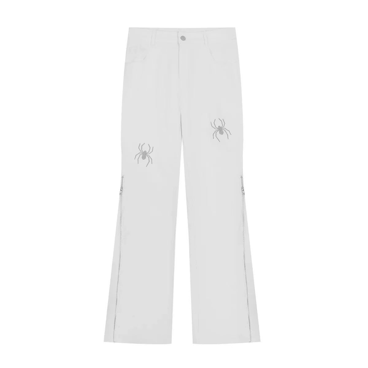 Designer × Jean × Vintage Street Y2K Spider Print Zip Hip Hop Jeans Size US 30 / EU 46 - 6 Thumbnail