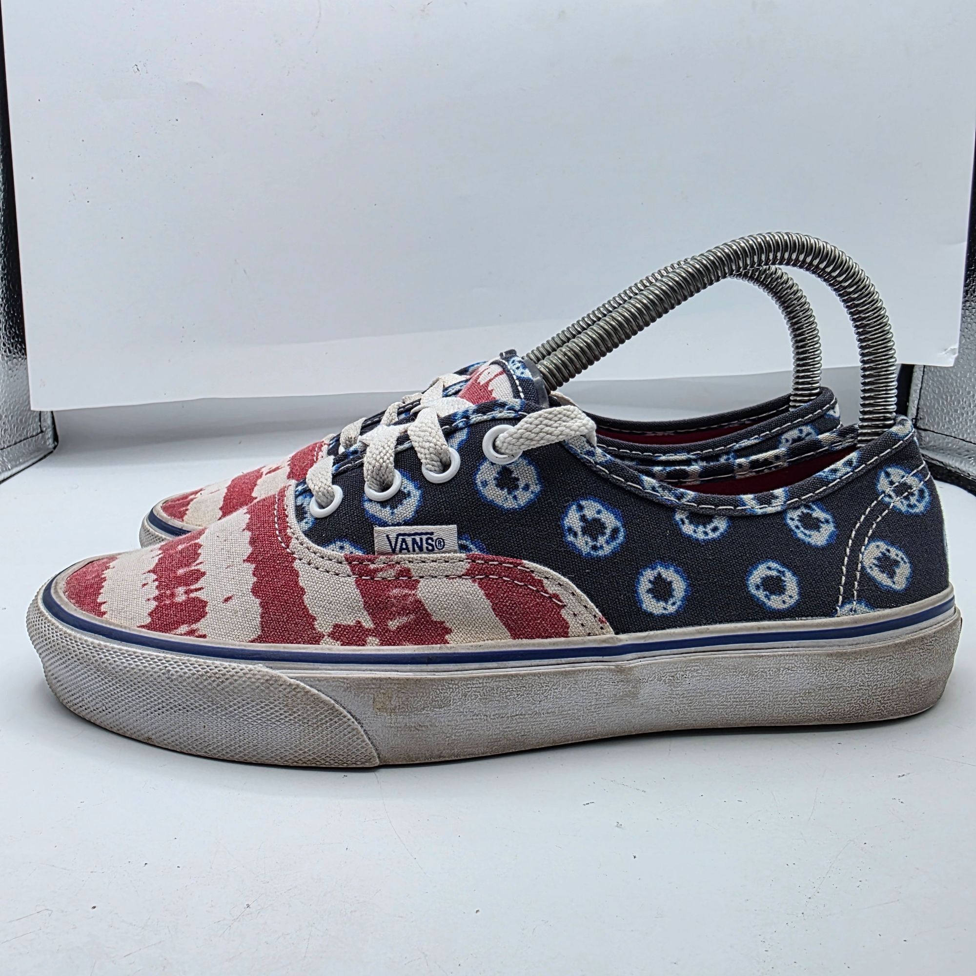 Vans Vans Authentic Dyed Dots & Stripes Womens Size 7 Red White B Size US 7 / IT 37 - 13 Thumbnail