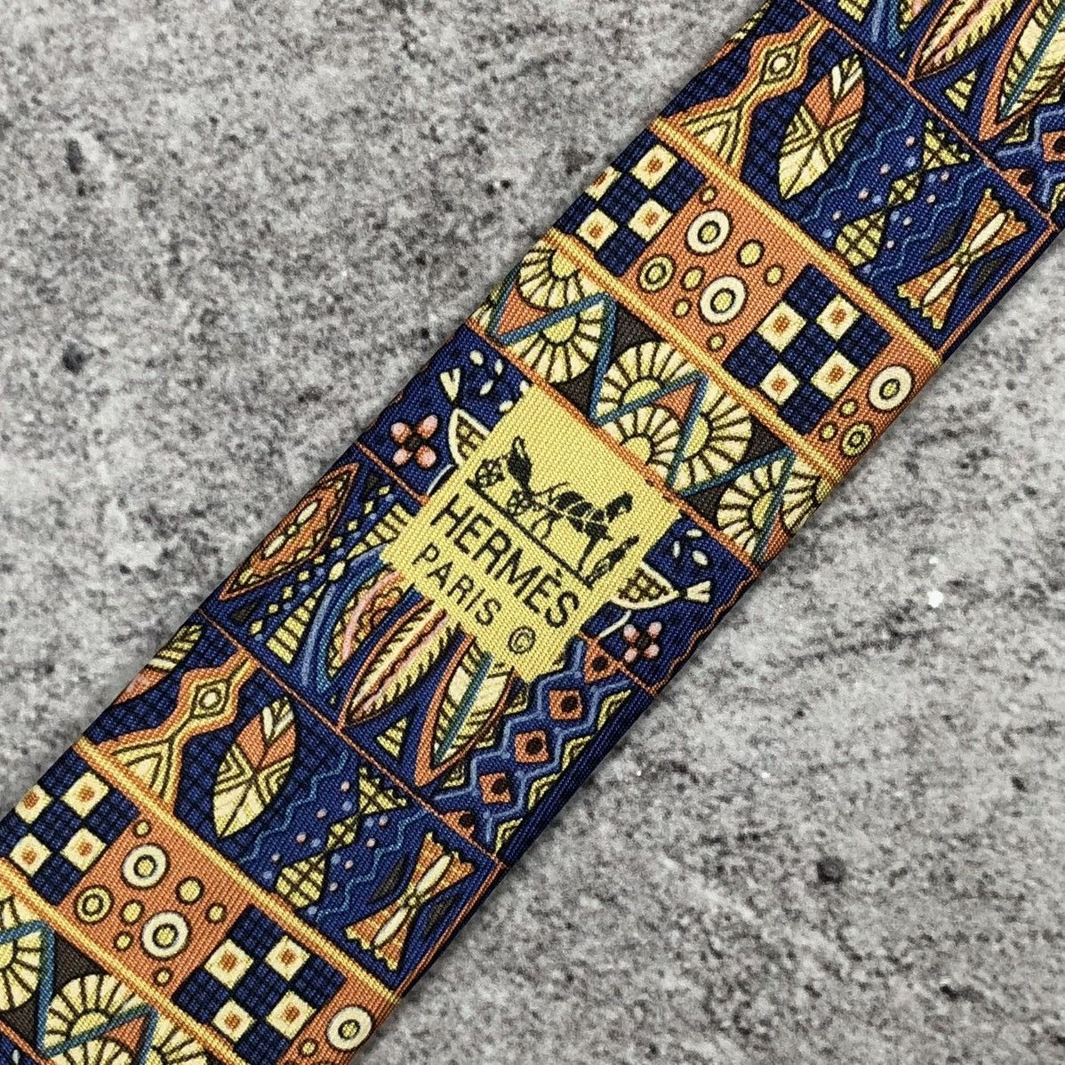 Hermes Hermes Paris Silk Tie Geometric Tribal Mosaic Bird Pattern Size ONE SIZE - 12 Thumbnail