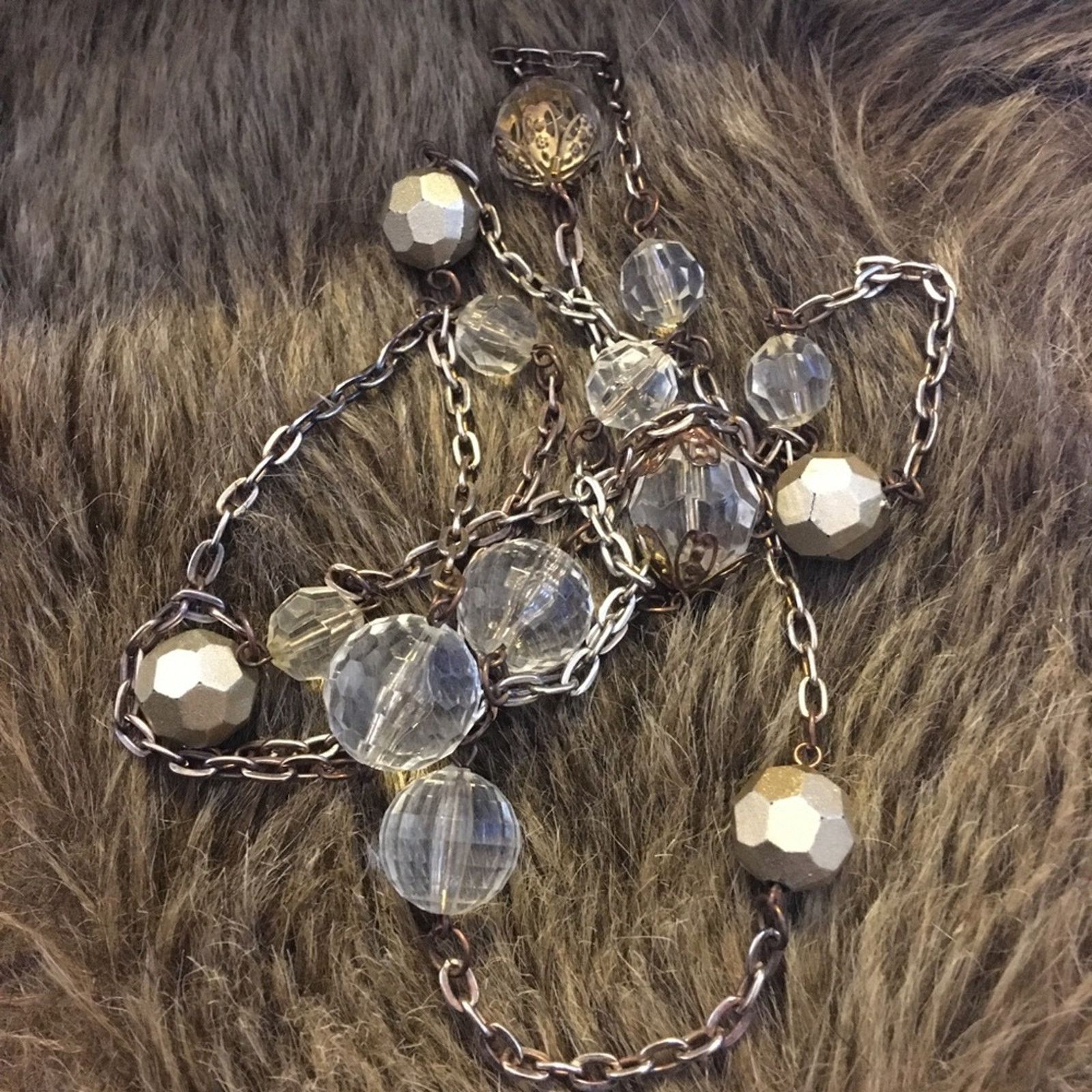 Vintage Vintage faceted resin beaded chain necklace Size ONE SIZE - 9 Thumbnail