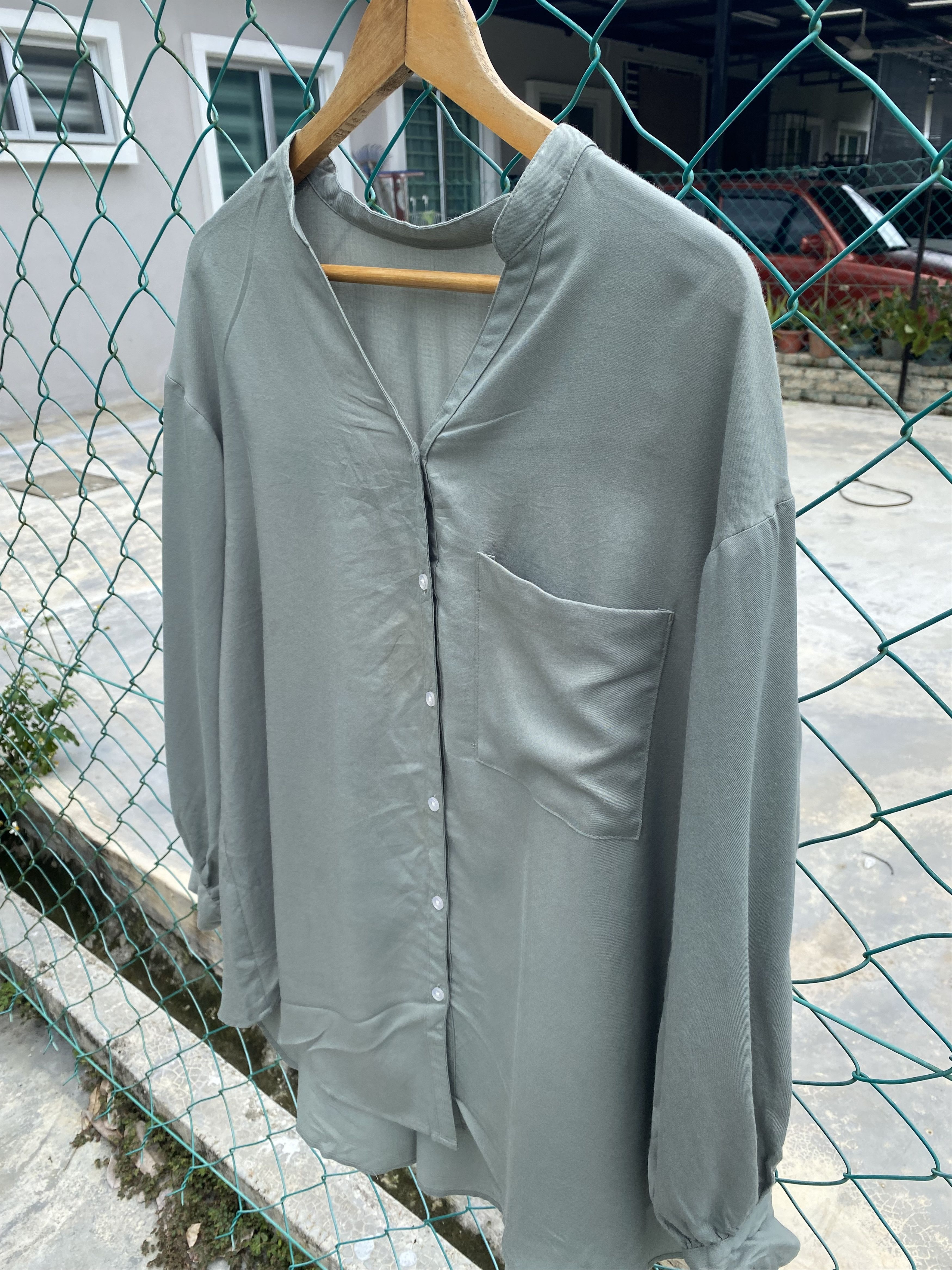 GU GU olive green rayon blend bouses Size M / US 6-8 / IT 42-44 - 4 Thumbnail