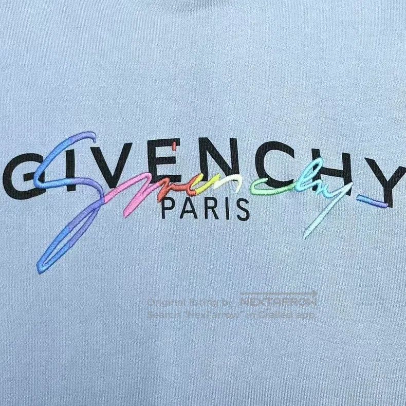 Givenchy Givenchy Mist Blue Rainbow Embroidered Letter Logo Hoodie Size US M / EU 48-50 / 2 - 4 Thumbnail