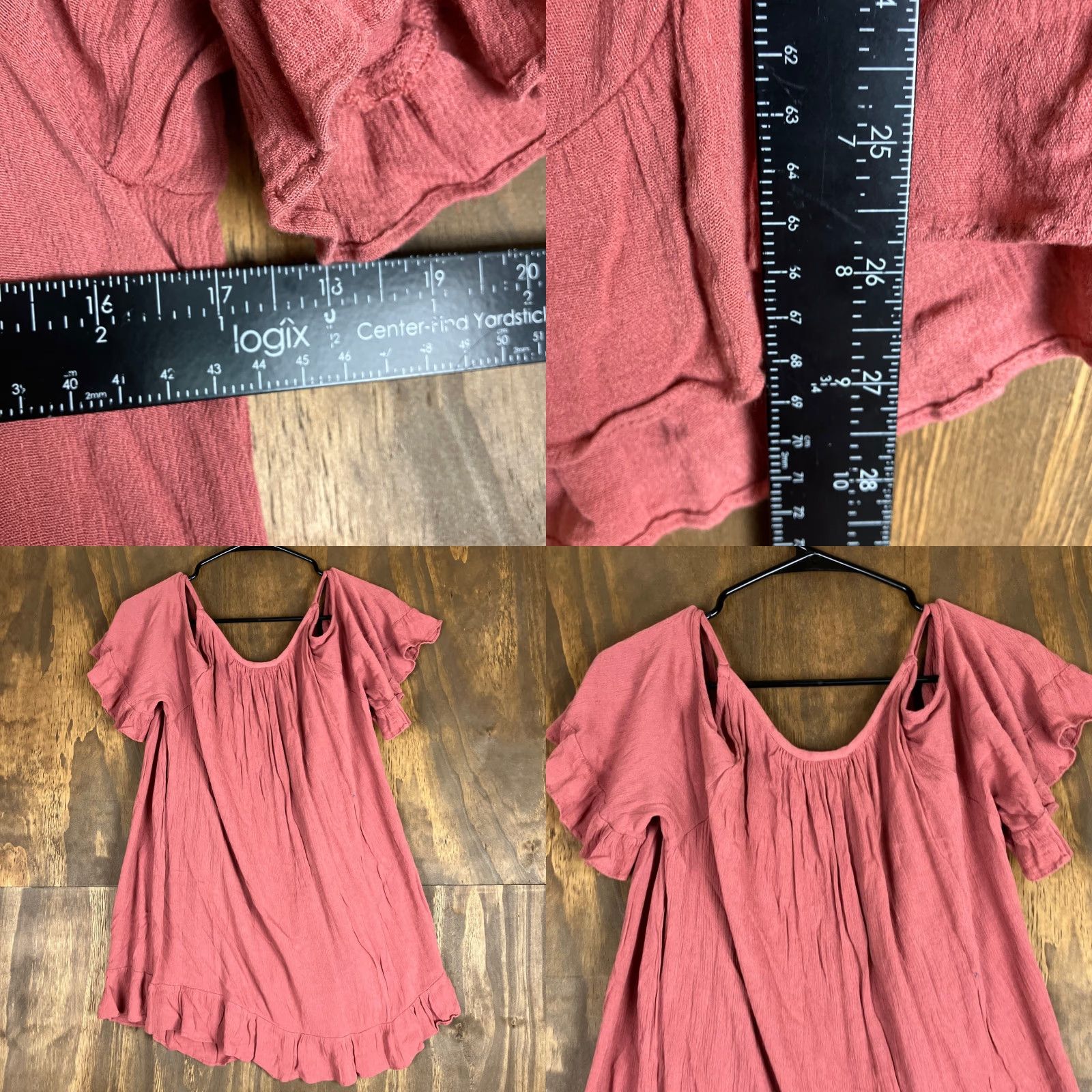 Vintage Knox Rose Womens Blouse Blush V Neck Short Sleeve Shoulder Slits Rayon Medium Size M / US 6-8 / IT 42-44 - 8 Thumbnail