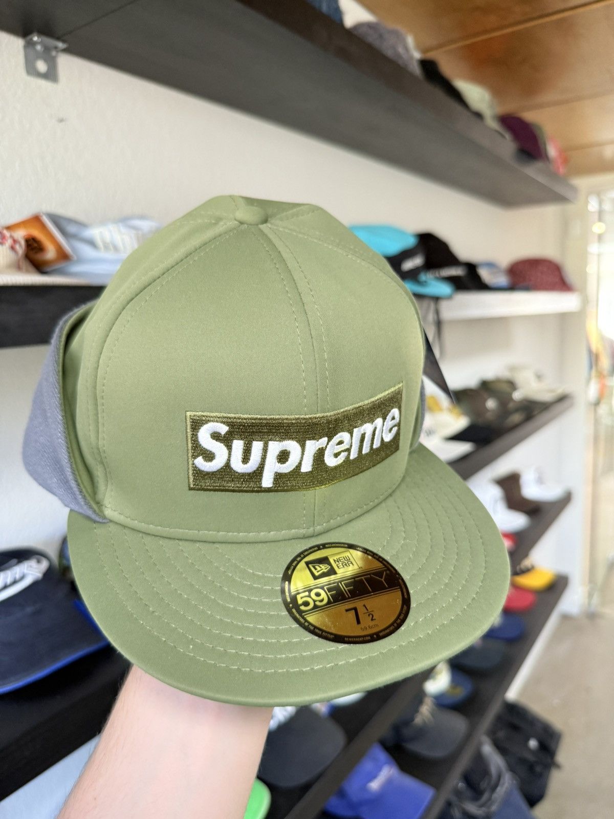 Supreme Supreme Green Fleece Hat Size ONE SIZE - 2 Thumbnail