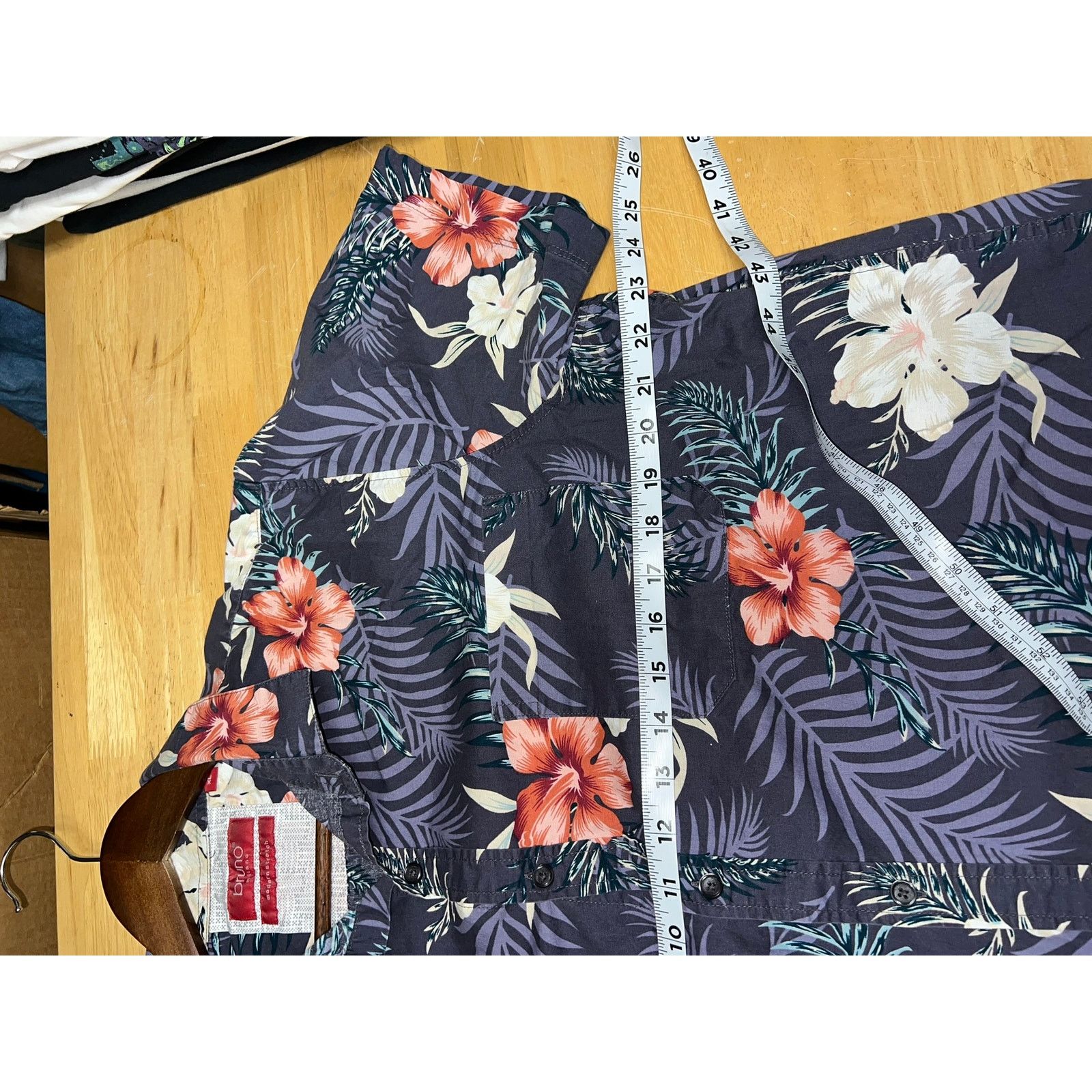 Vintage Bruno Milano Button Up Shirt Purple Floral modern Stretch XL Size US XL / EU 56 / 4 - 9 Thumbnail