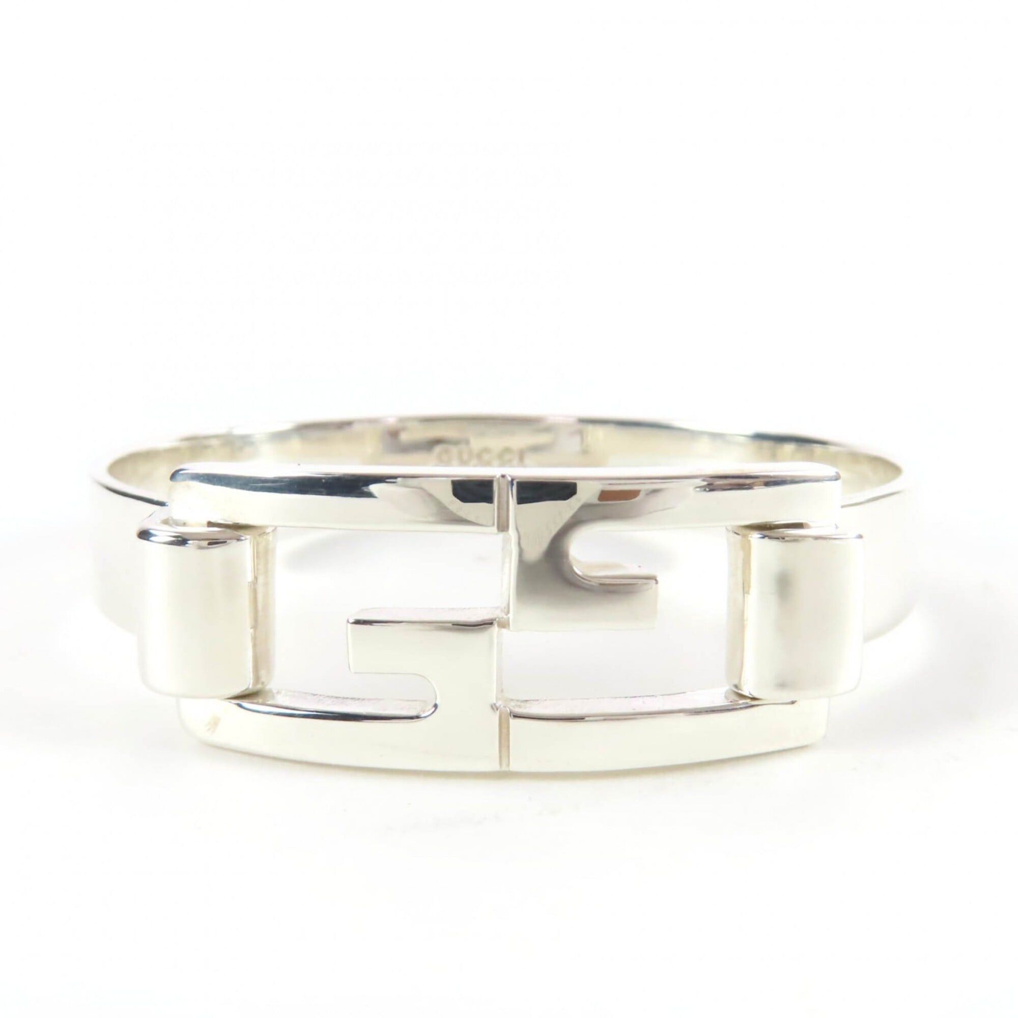 Gucci GUCCI AG925 GG Bangle Bracelet, Silver, Made in Italy, Weight 41.8g, Women's/Men's. Size ONE SIZE - 1 Thumbnail