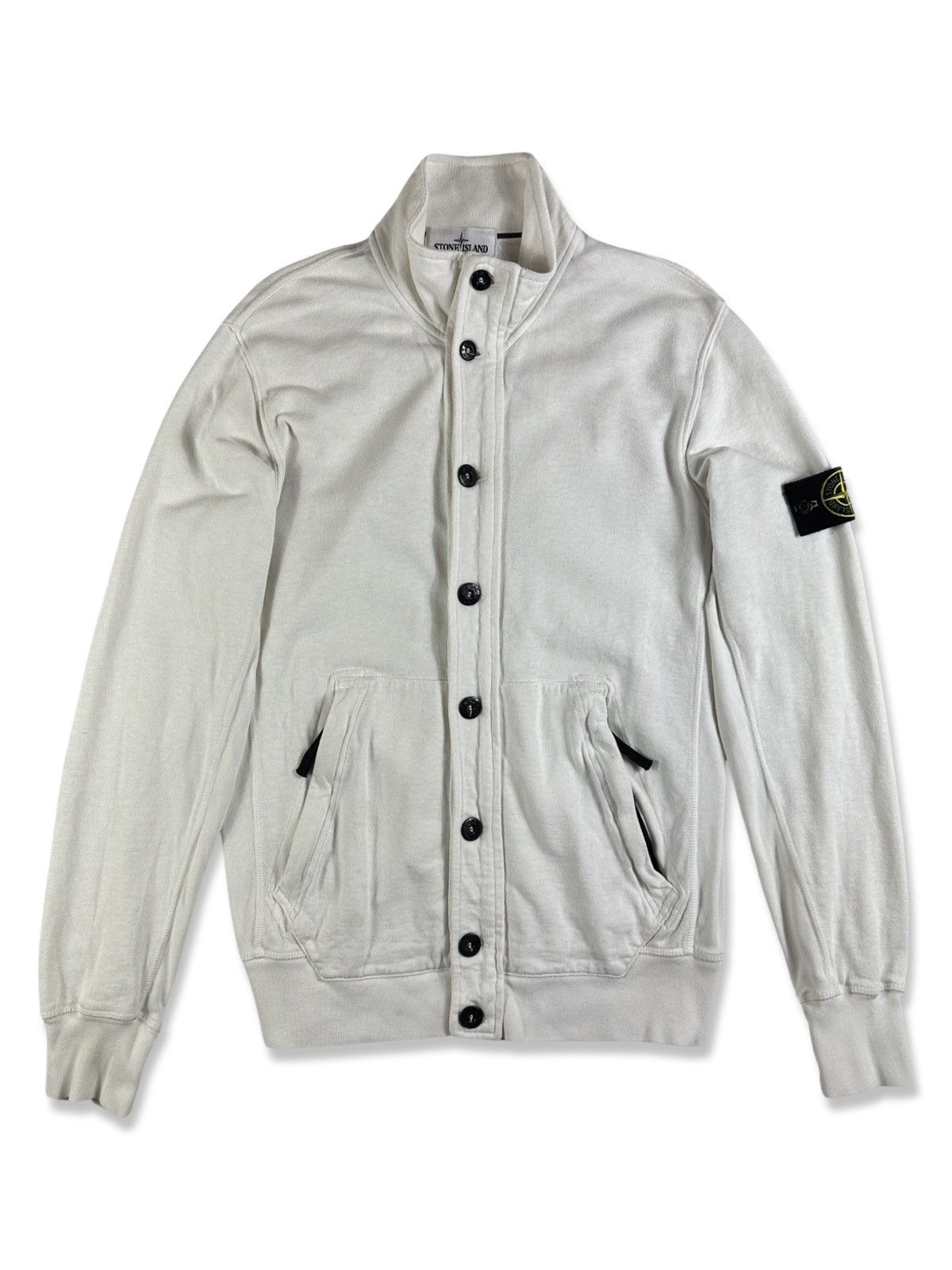 image of Stone Island Cotton Knitwear in White, Men's (Size Large)