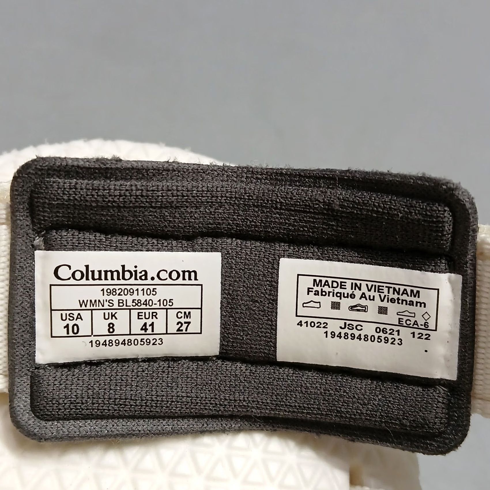 Vintage Columbia Alava Sandals Womens Size 10 White Gray Comfort Hook & Loop BL5840-105 Size US 10 / IT 40 - 4 Thumbnail