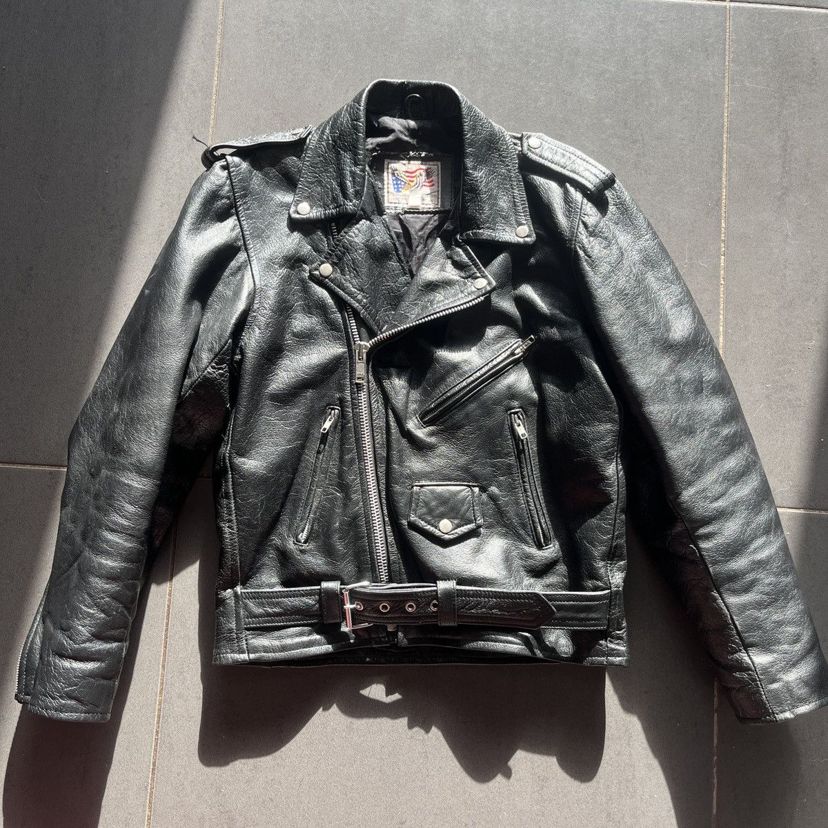 Vintage Vintage 1980s USA Biker Leather Jacket - Maryland Leather Size US M / EU 48-50 / 2 - 2 Thumbnail