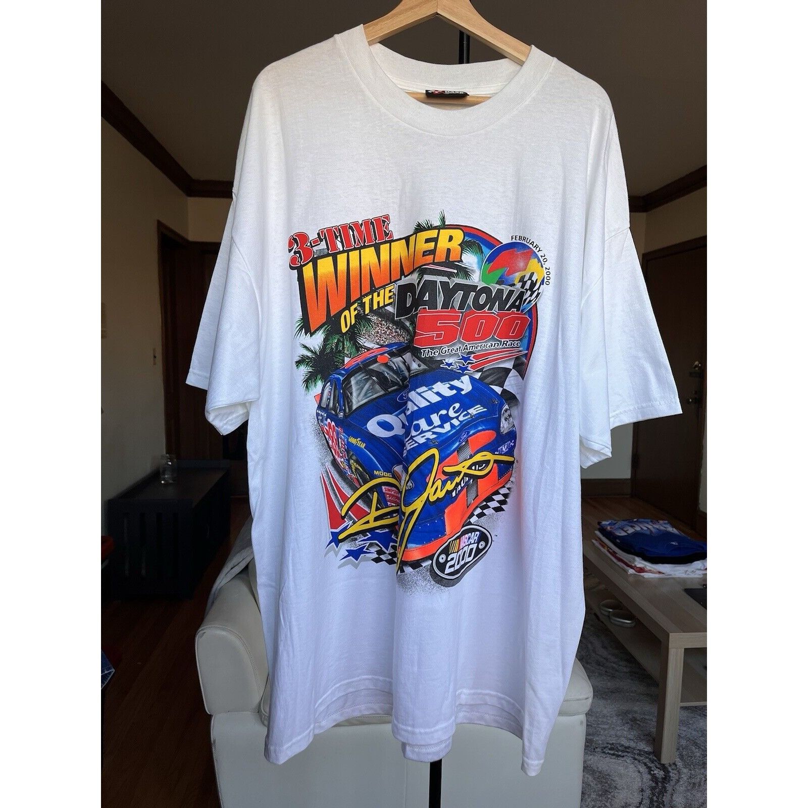 NASCAR VINTAGE DAYTONA 500 NASCAR YATES JARRET TEE SIZE XL 90S Y2K Size US XL / EU 56 / 4 - 1 Thumbnail