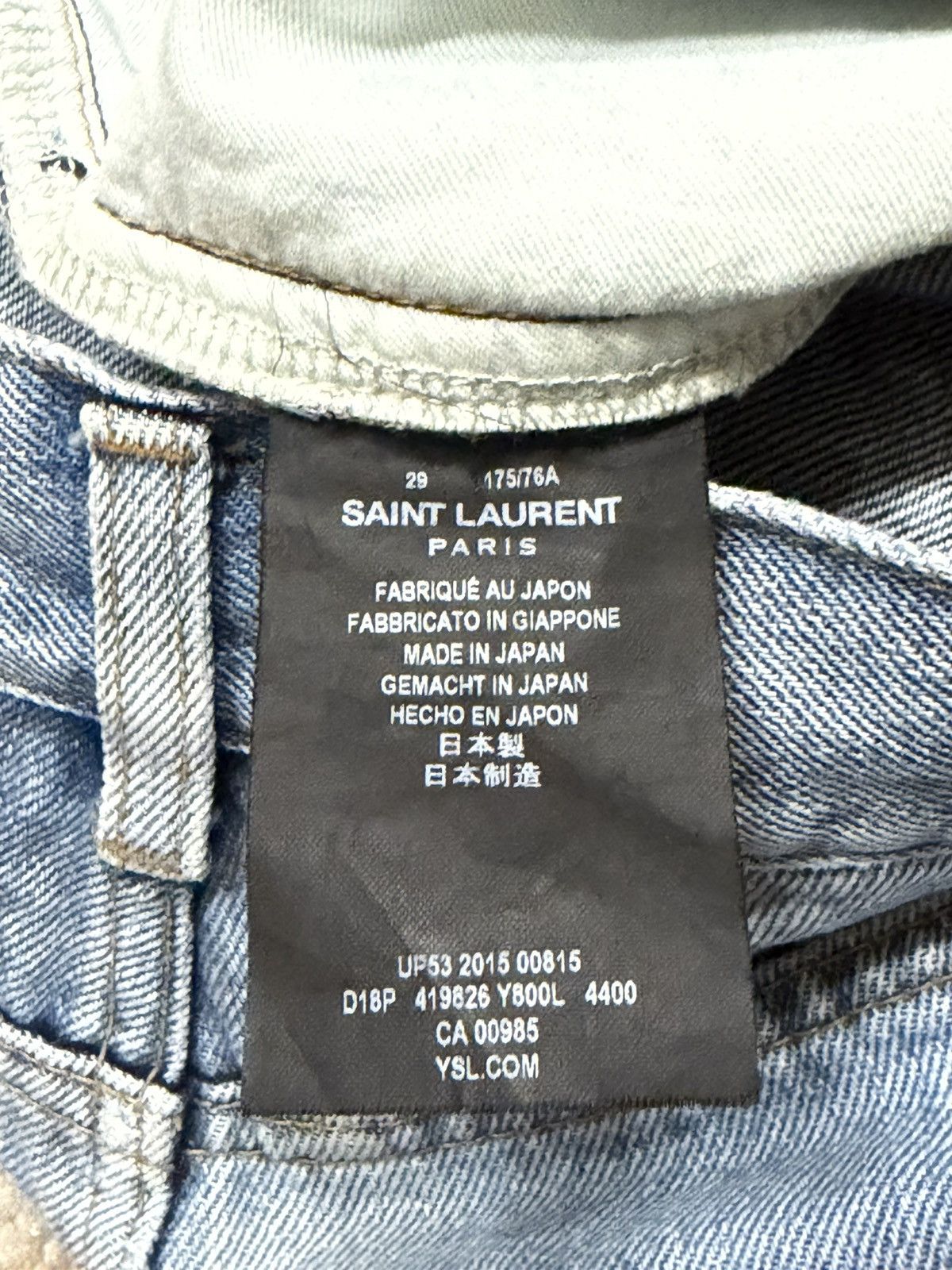 Saint Laurent Paris SS16 Surf Sound Knee Rip Denim Jeans Size US 29 - 6 Thumbnail